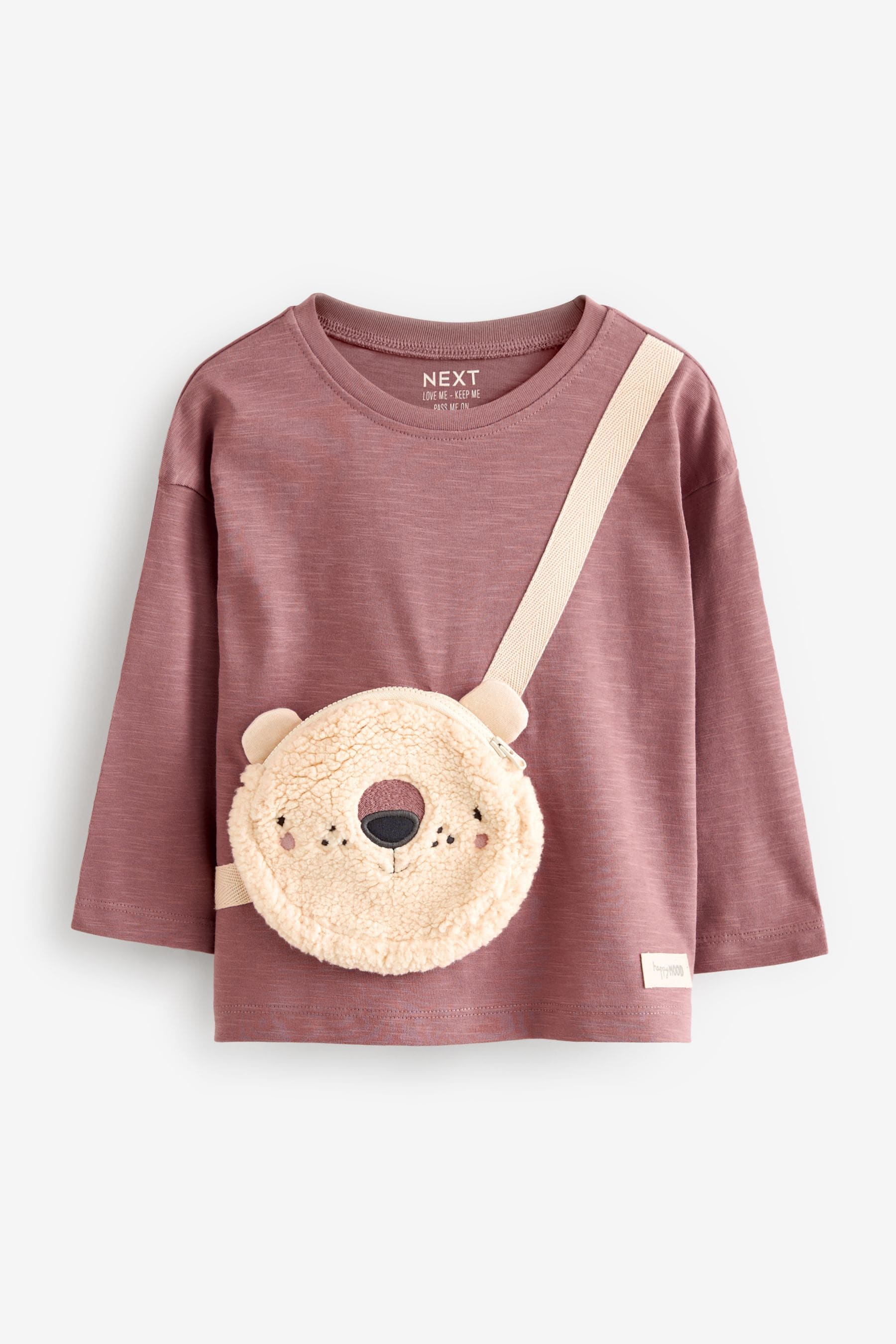 Brown Bear 100% Cotton Long Sleeve Bag T-Shirt (3mths-7yrs)