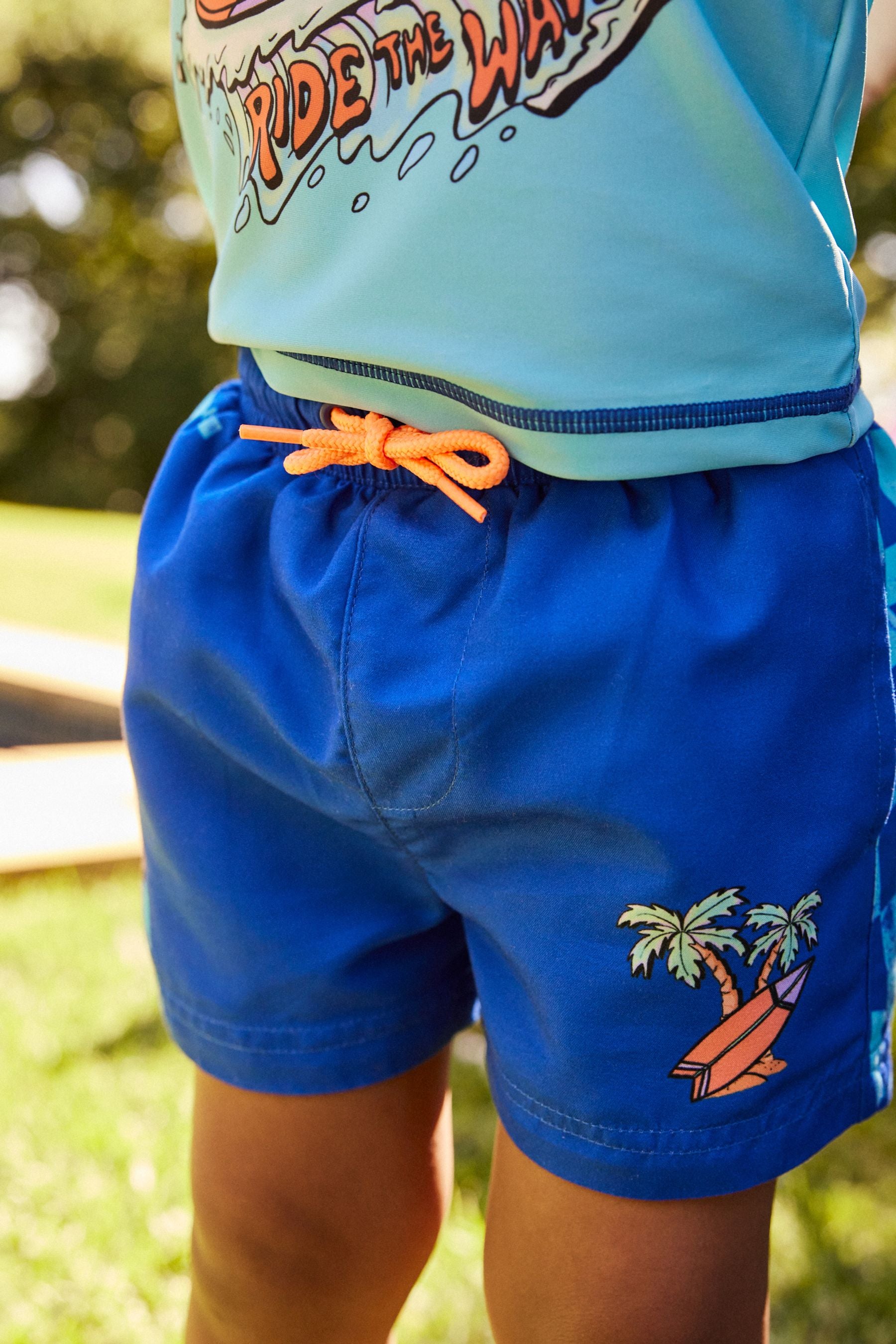 Cobalt Blue Croc Sunsafe Top and Shorts Set (3mths-7yrs)