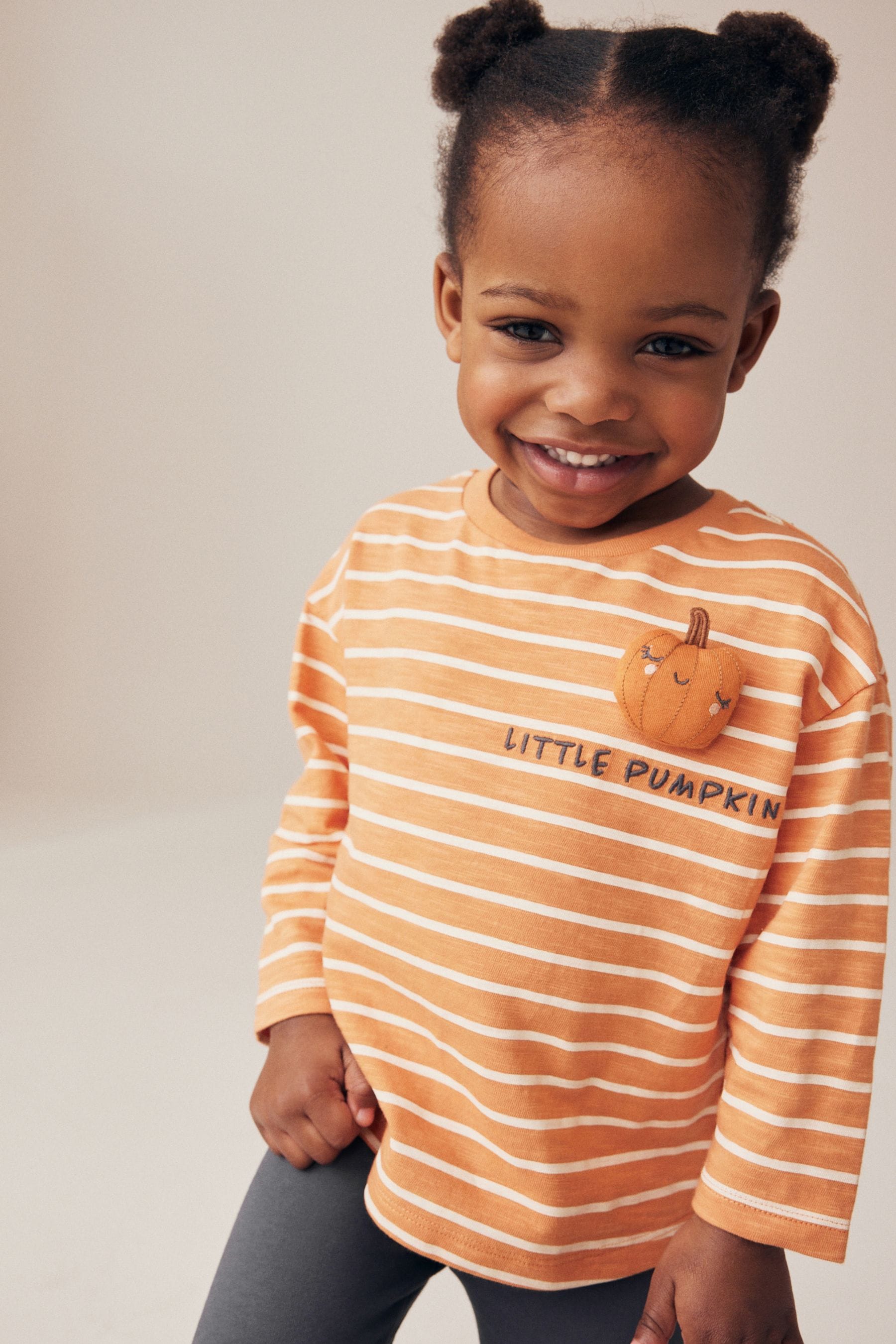 Orange Pumpkin Halloween Long Sleeve T-Shirt (3mths-7yrs)