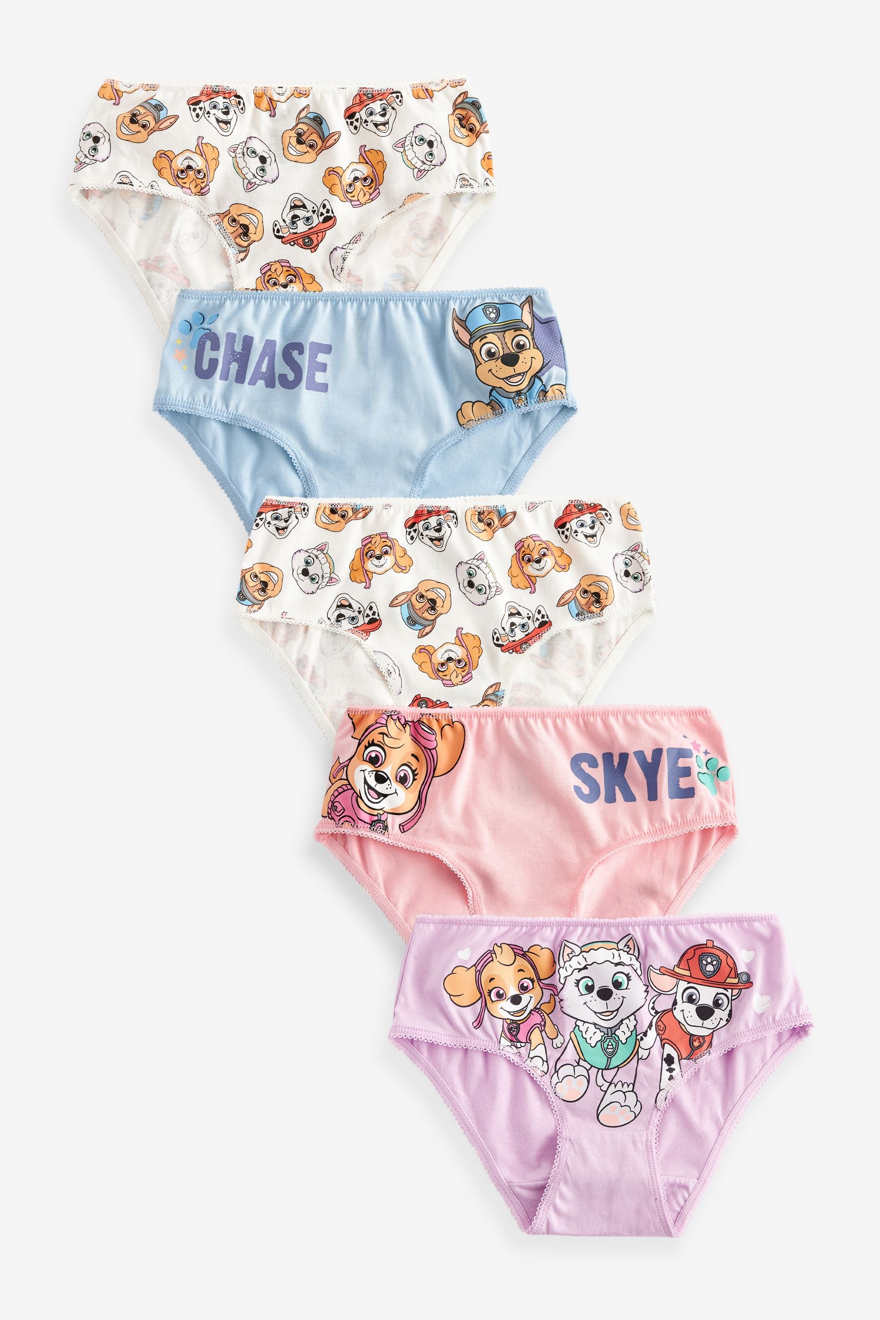 Blue/Pink Paw Patrol Briefs 5 Pack (2-8yrs)