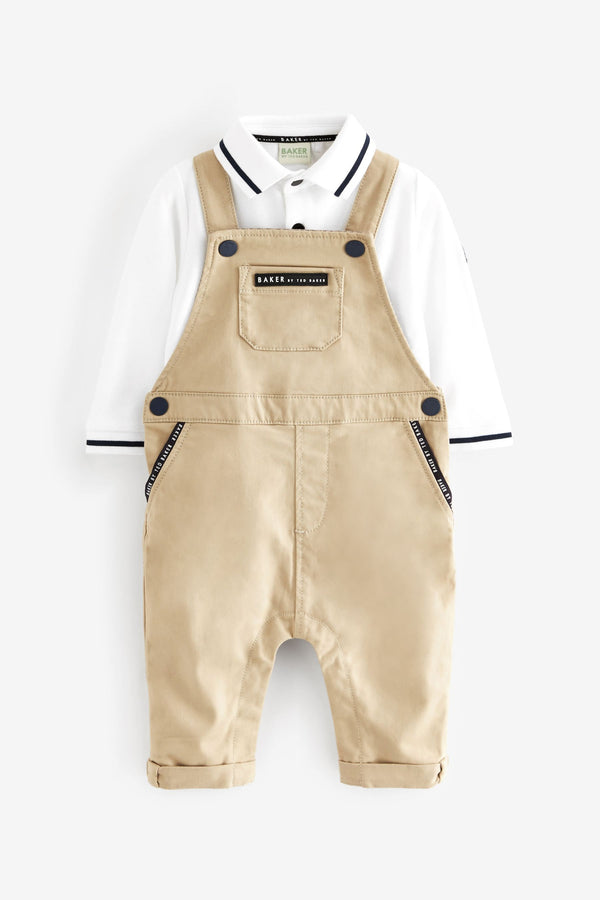 Baker by Ted Baker Long Sleeve Polo and Dungaree Set