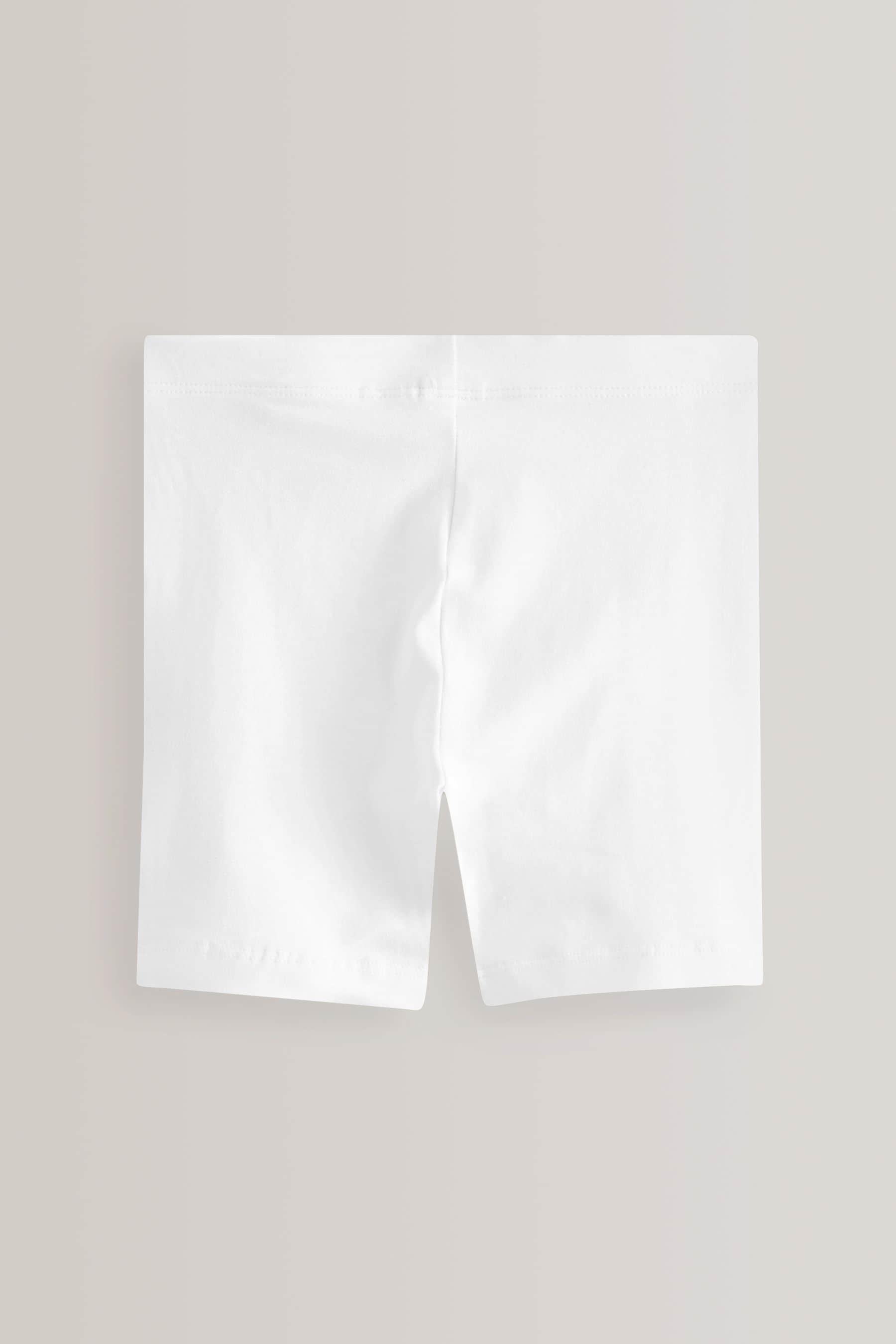 White Regular Length 2 Pack Cotton Rich Stretch Cycle Shorts (3-16yrs)