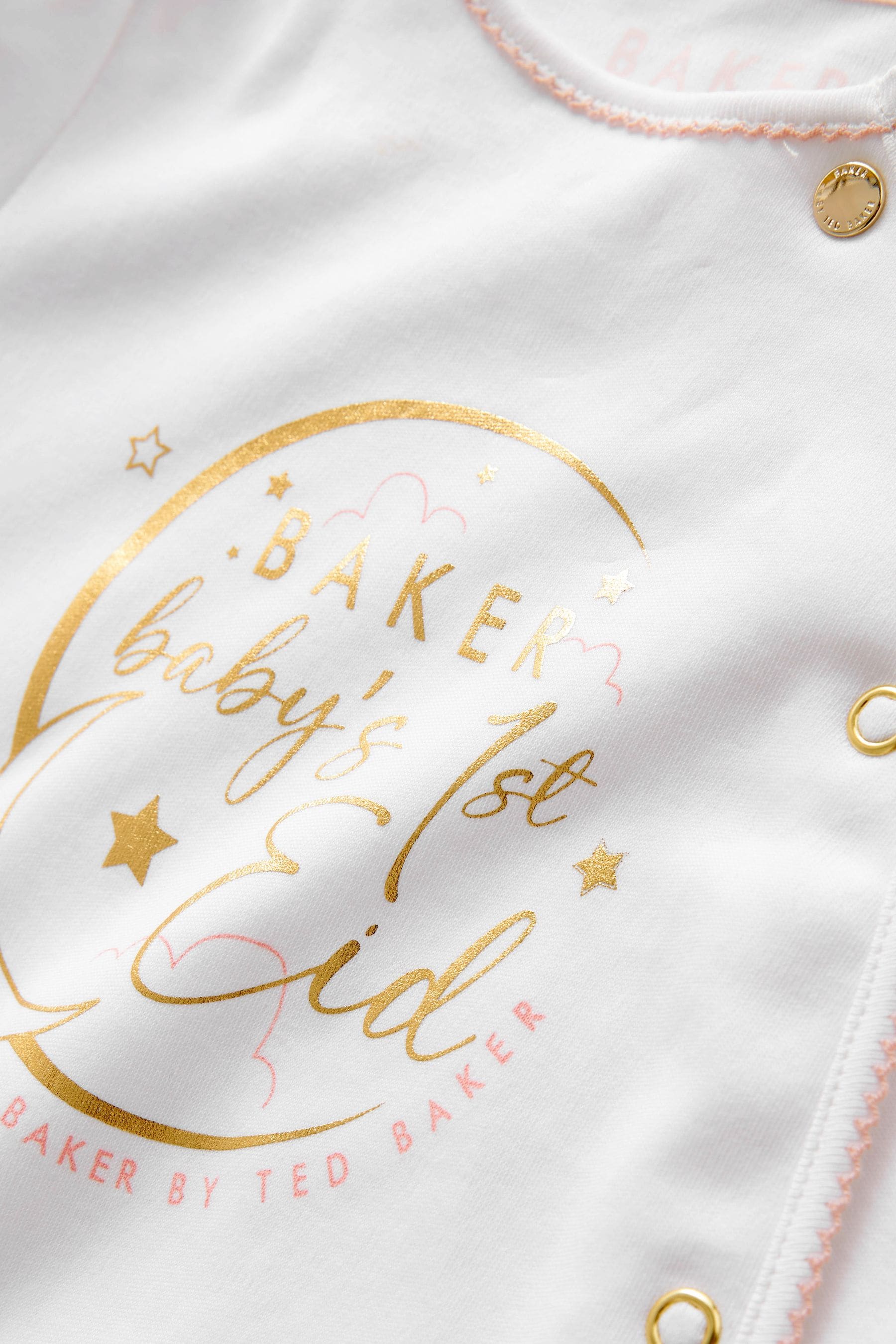 Baker by Ted Baker Babys First Eid 100% Cotton White Sleepsuit