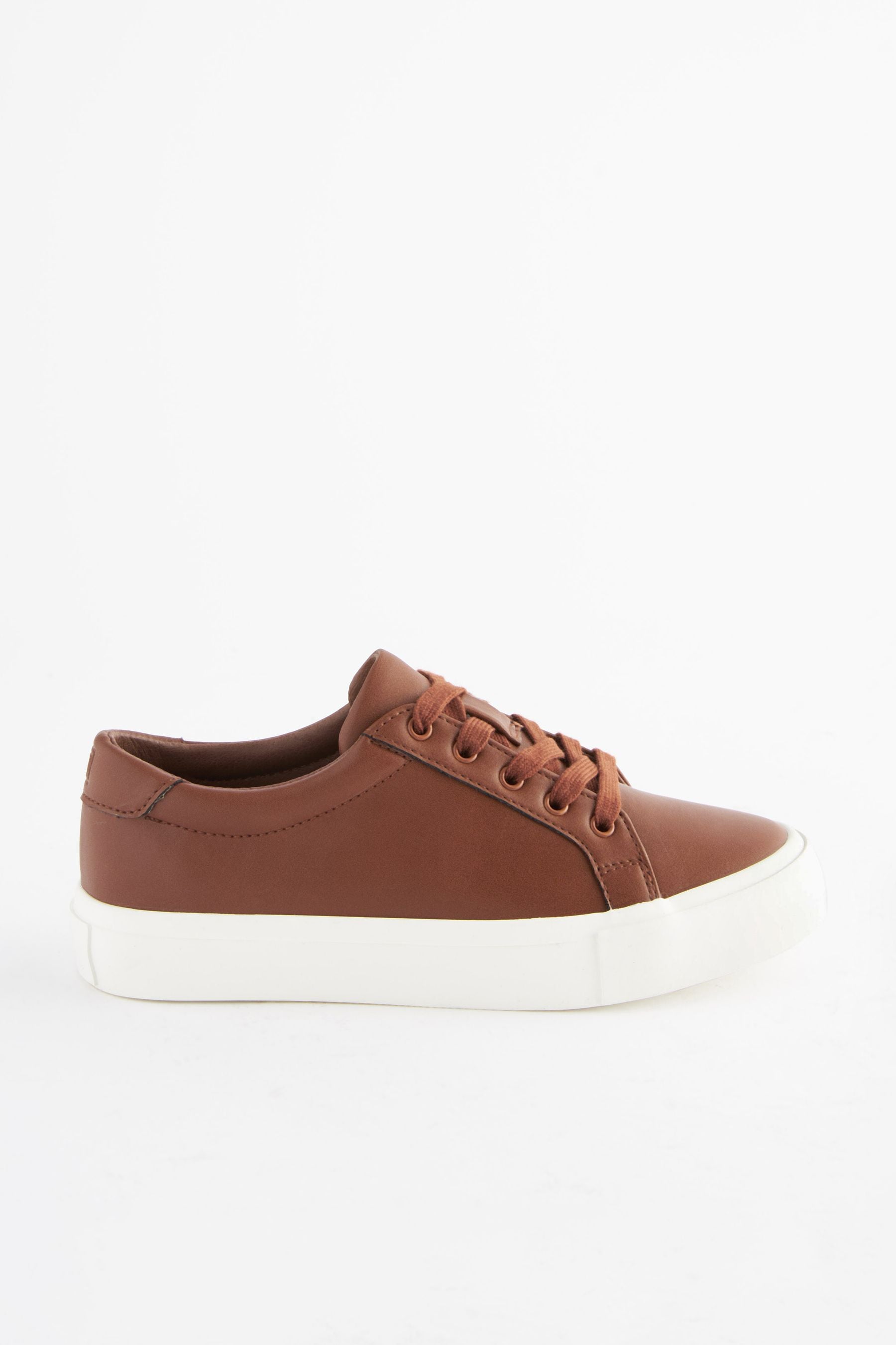 Tan Brown Lace-Up Shoes