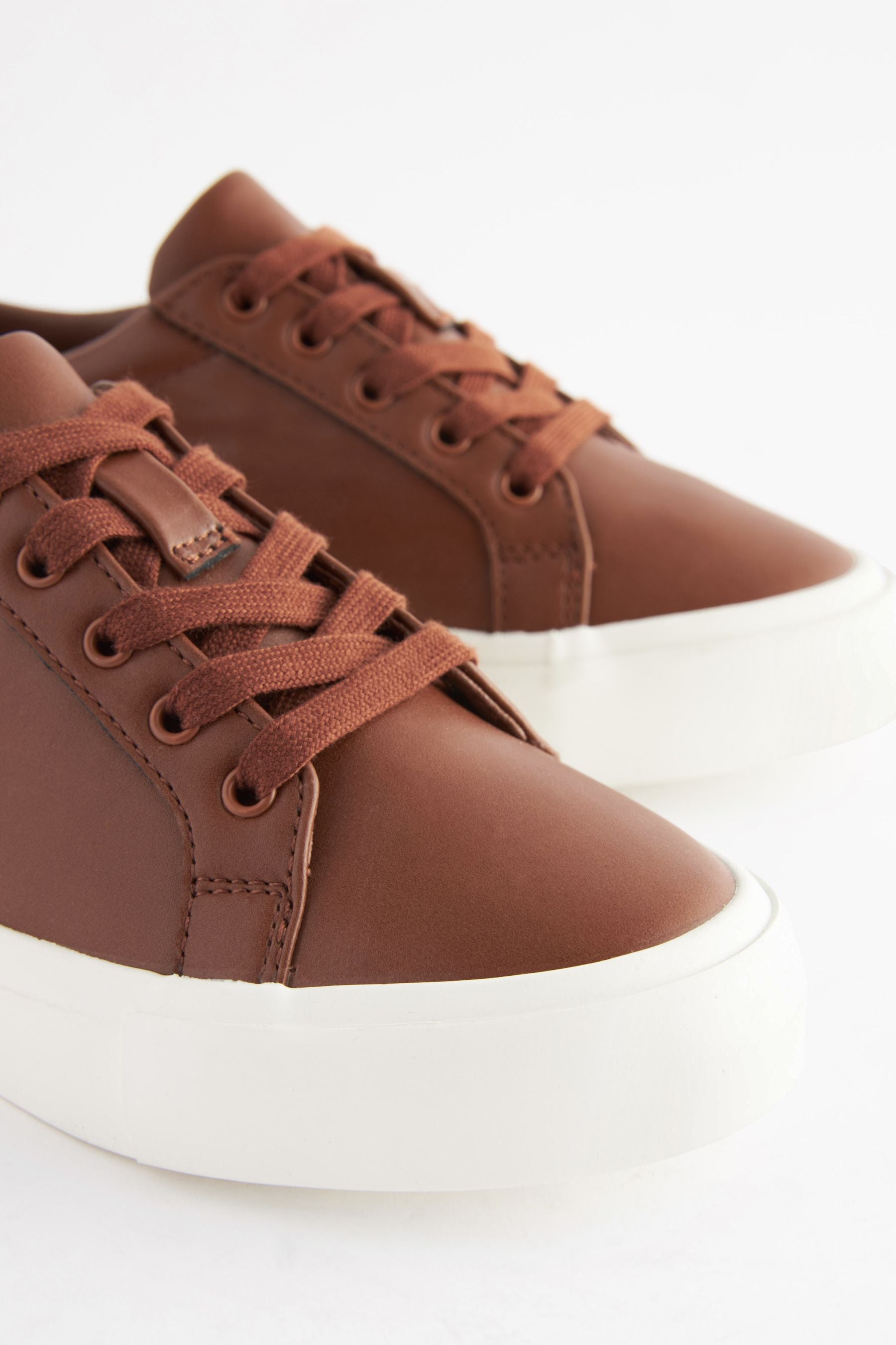 Tan Brown Lace-Up Shoes