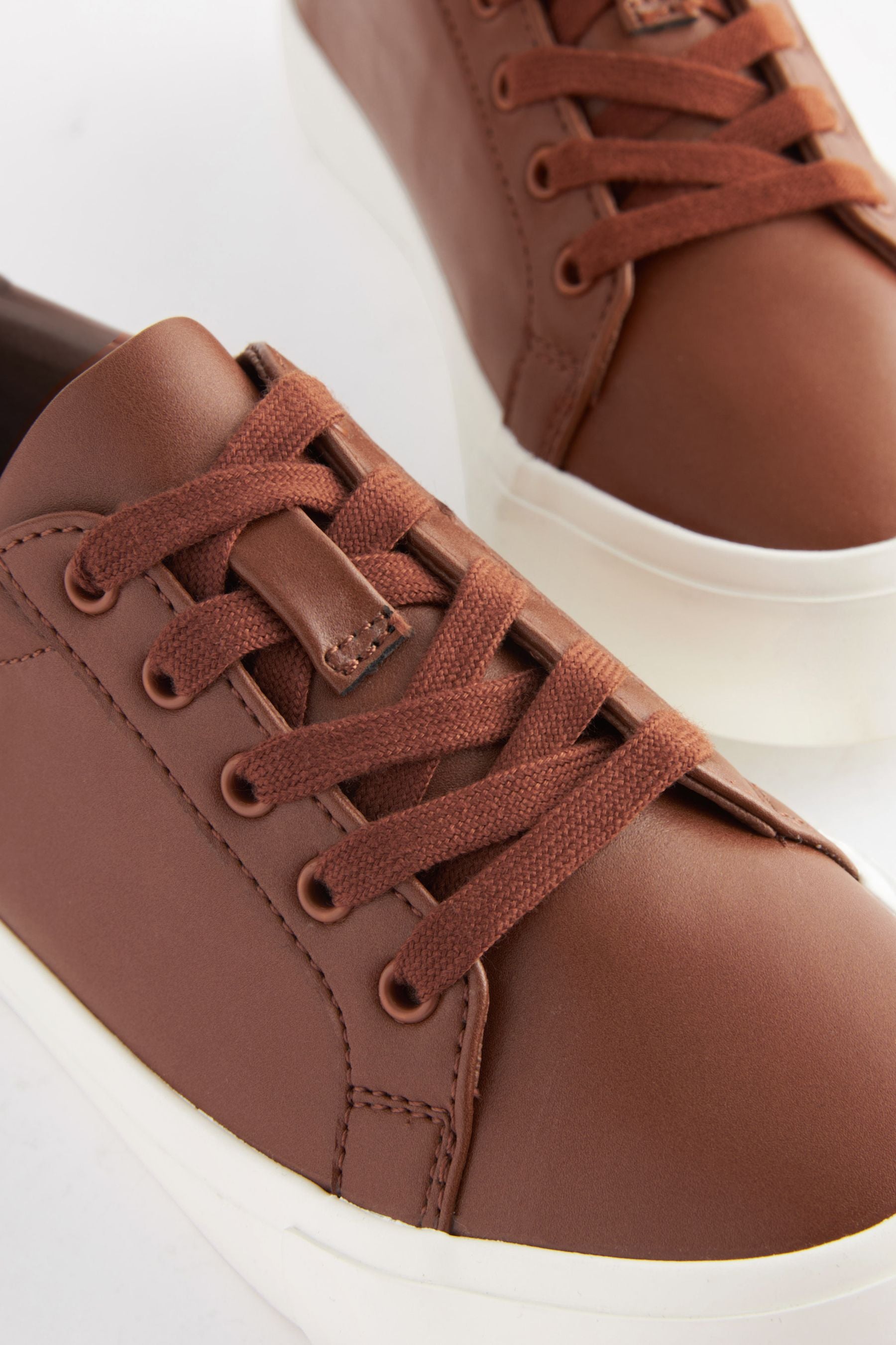 Tan Brown Lace-Up Shoes