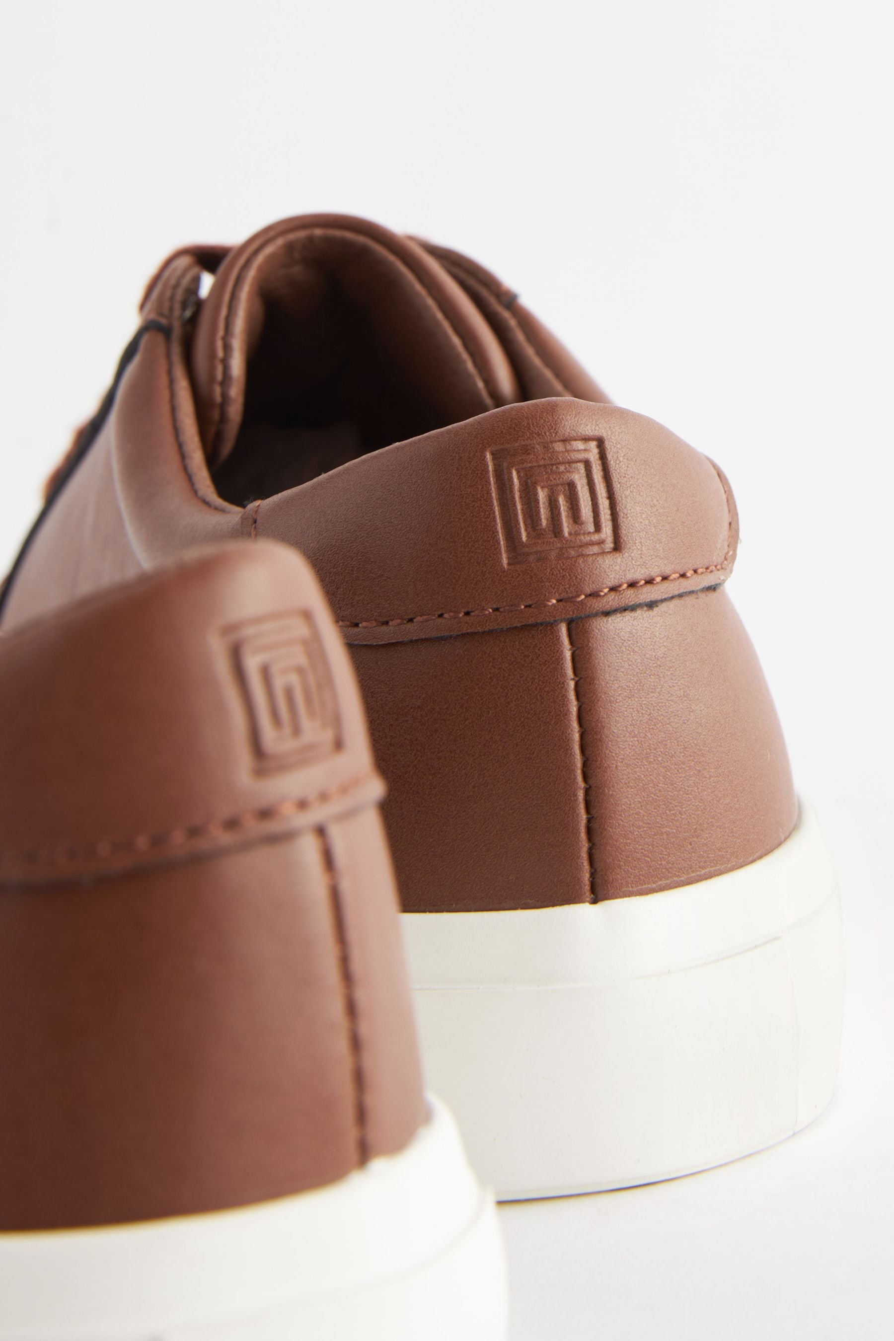 Tan Brown Lace-Up Shoes