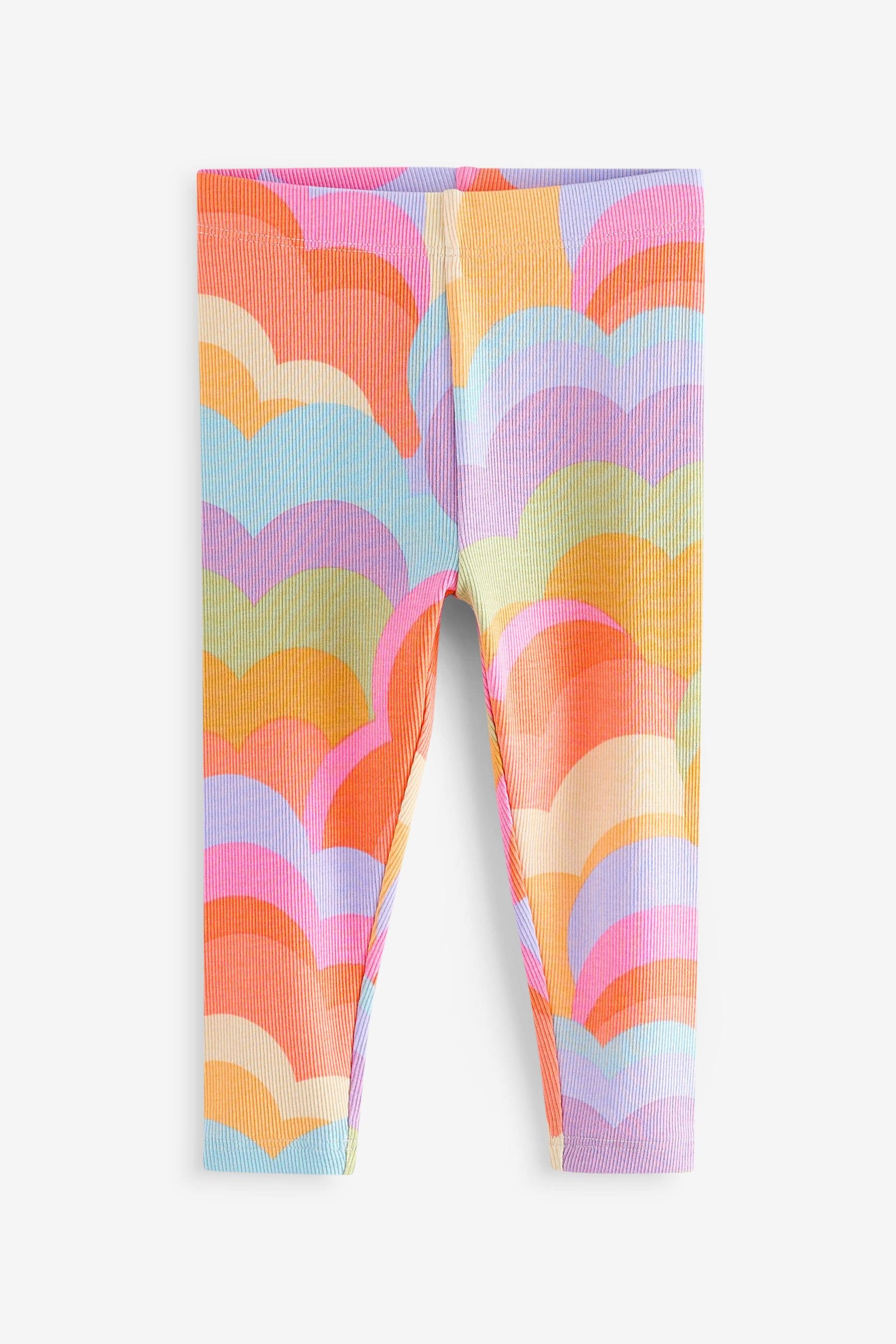 Pink Pastel Rainbow Rib Jersey Leggings (3mths-7yrs)