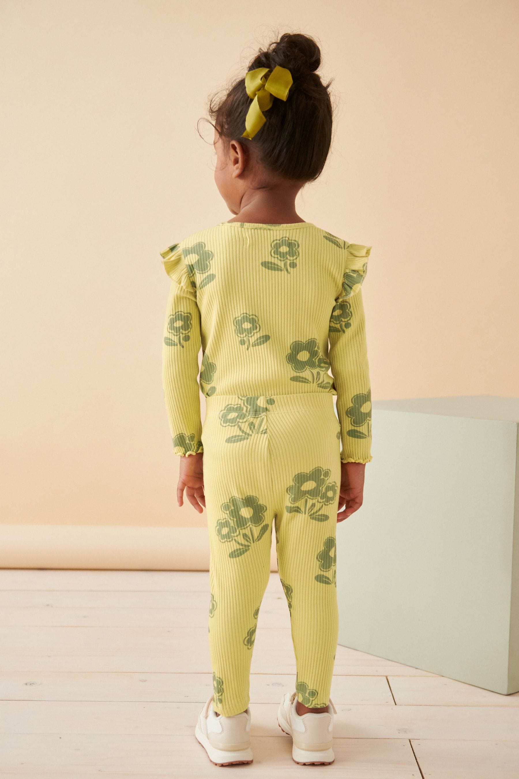 Green Flower Leggings (3mths-7yrs)