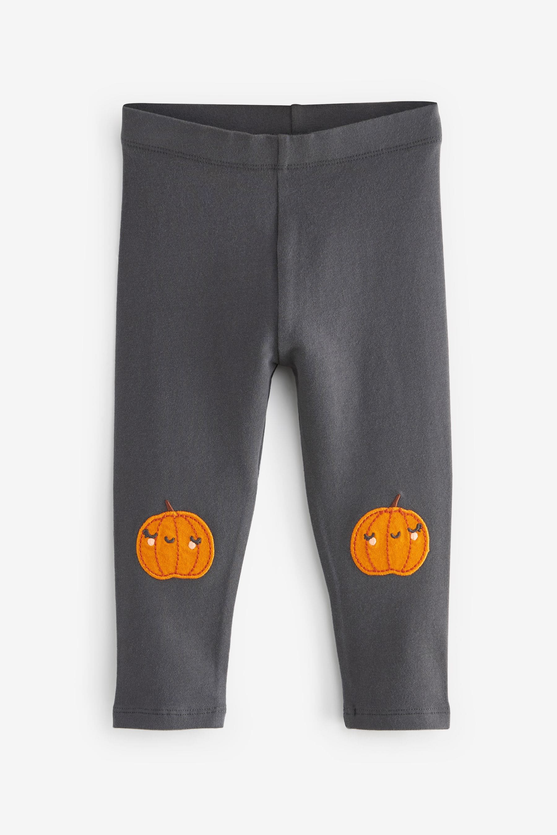 Charcoal Grey Pumpkin Embellished Leggings (3mths-7yrs)