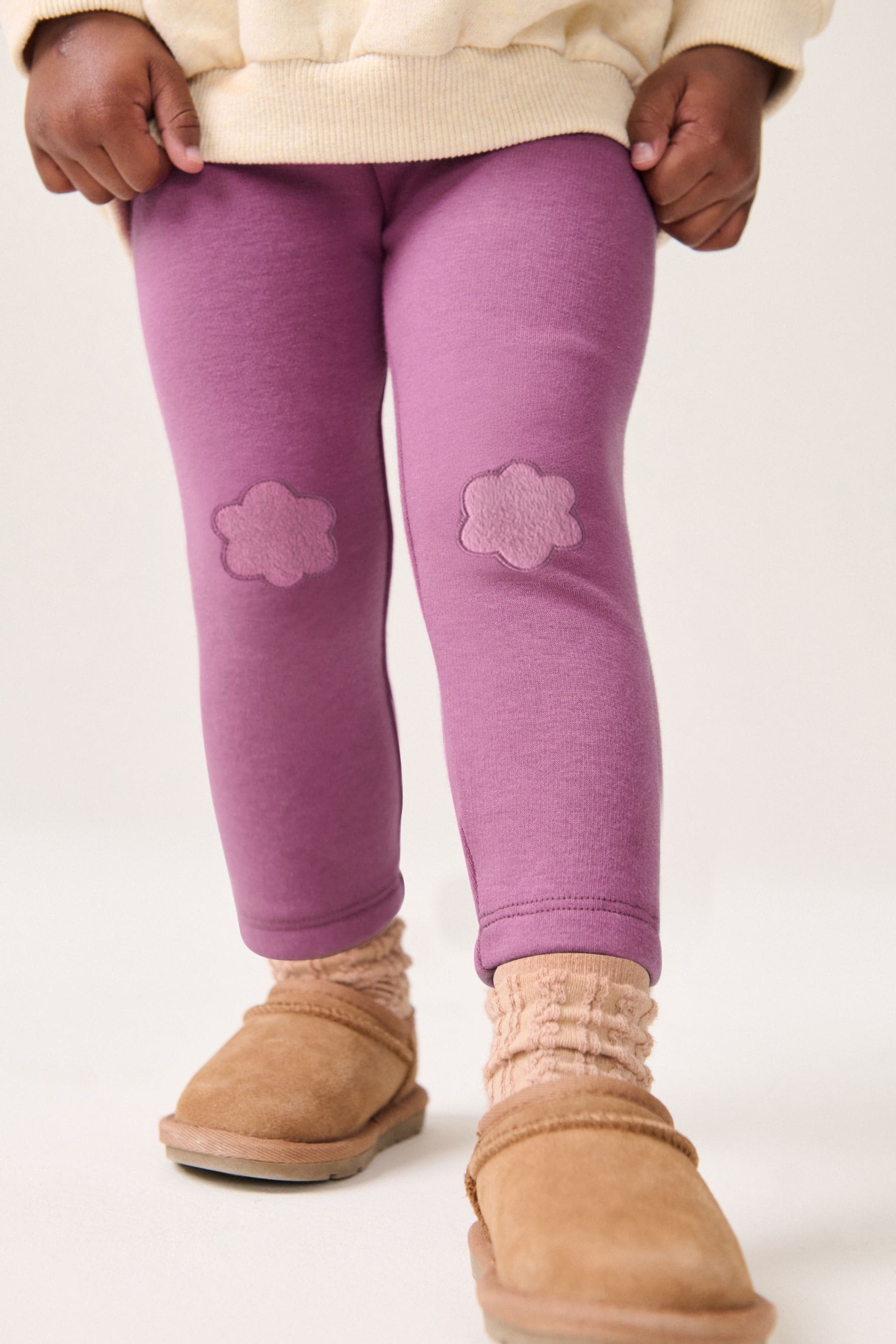 Purple Cosy Fleece Lined Leggings (3mths-7yrs)