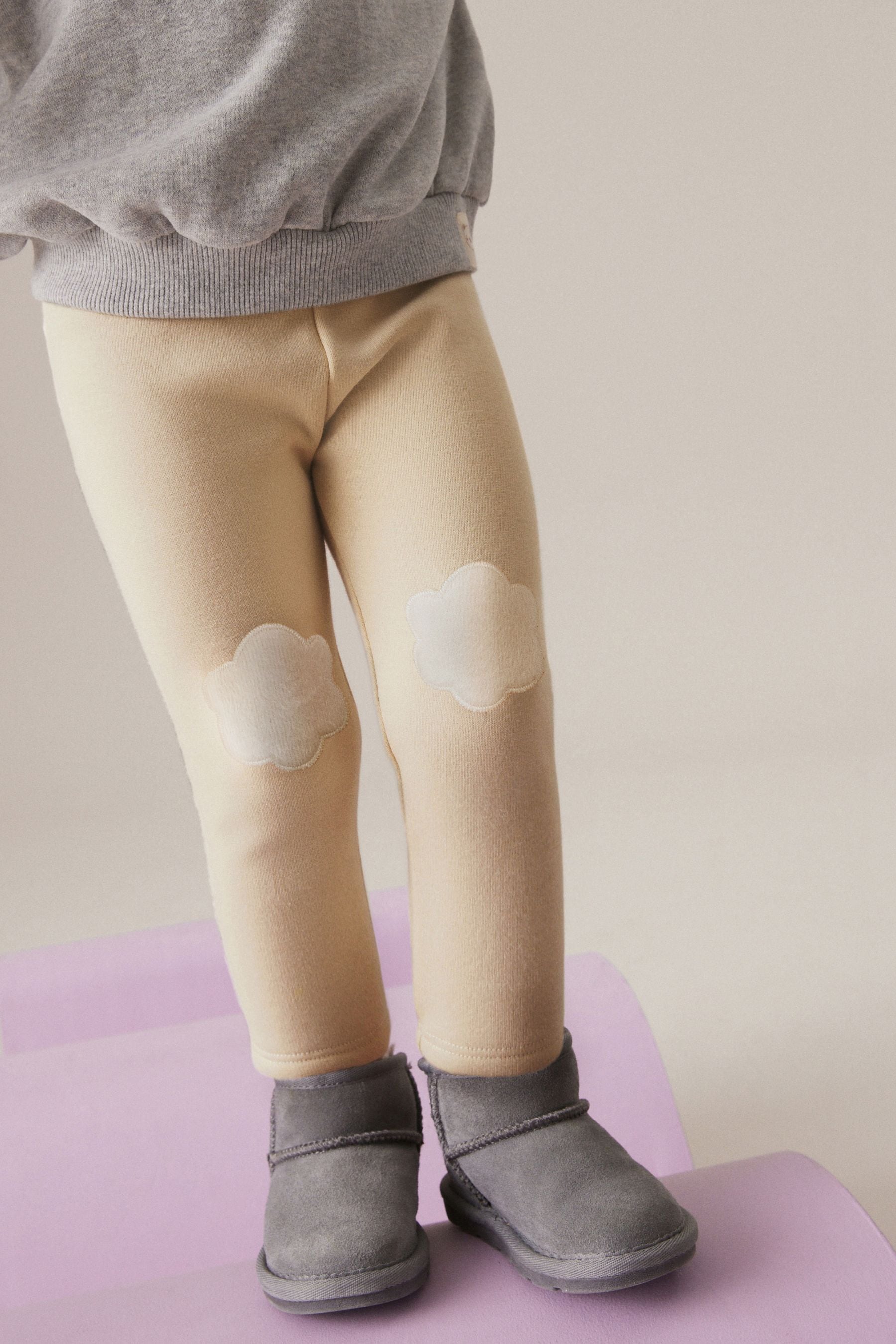 Cream Cosy Fleece Lined Leggings (3mths-7yrs)