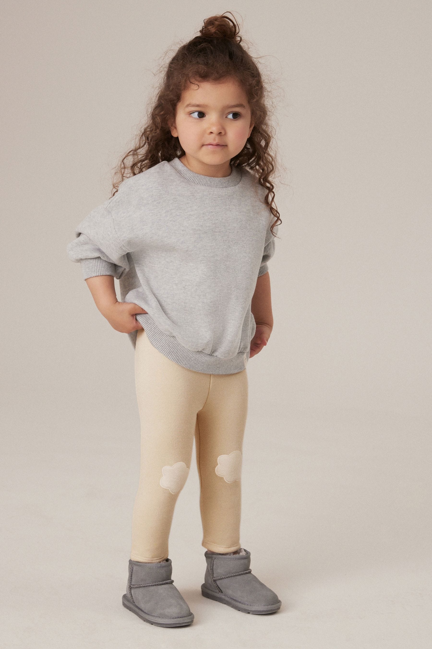 Cream Cosy Fleece Lined Leggings (3mths-7yrs)