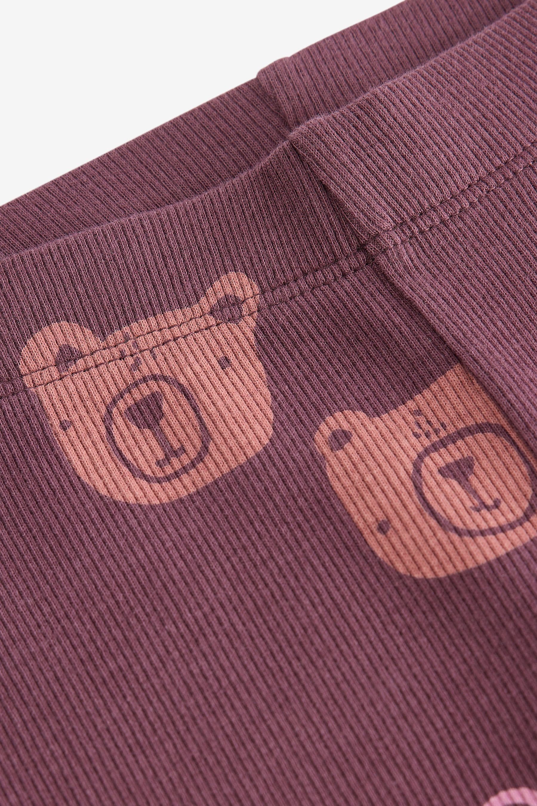 Chocolate Brown Bear Rib Jersey Leggings (3mths-7yrs)