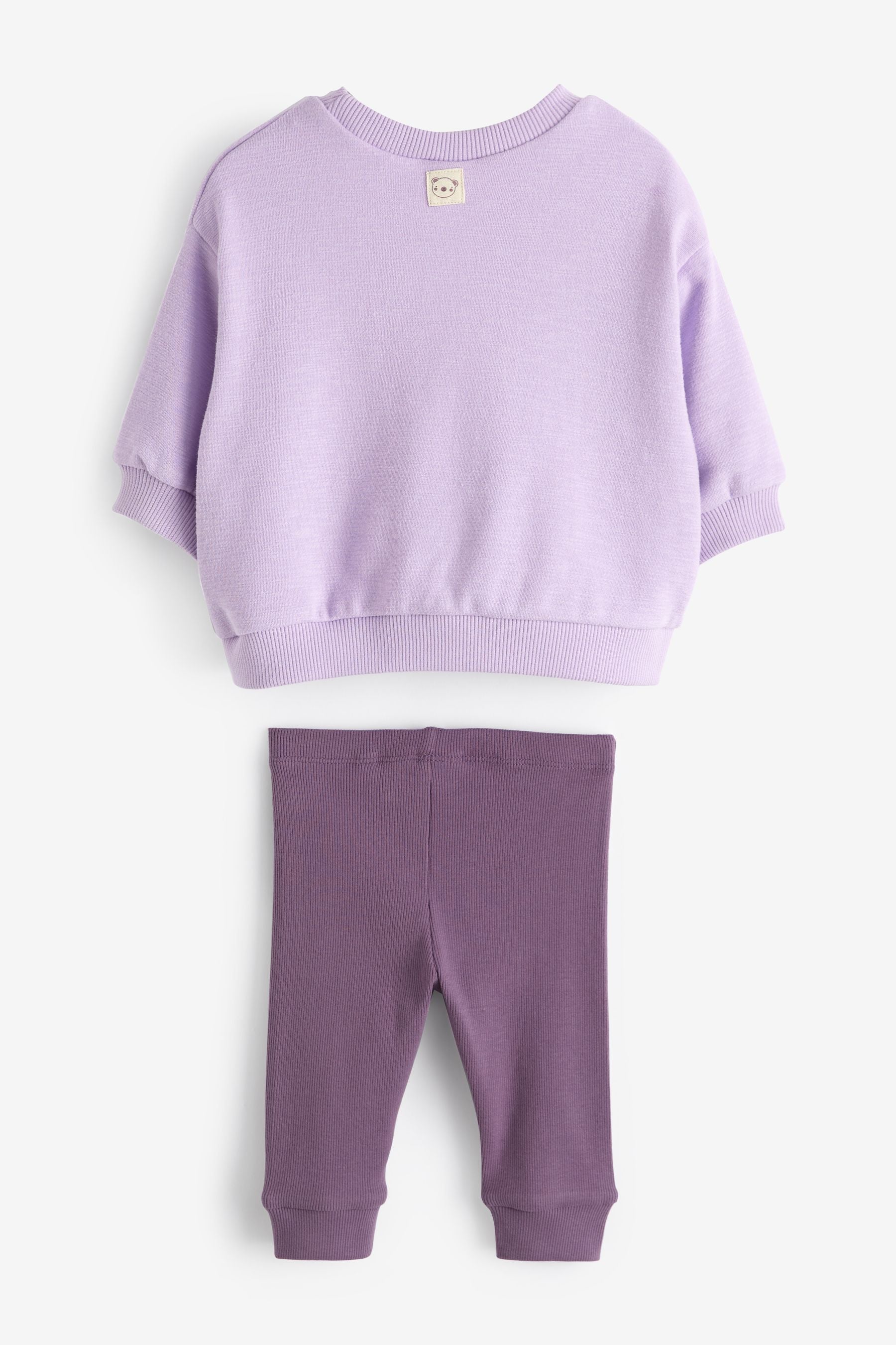 Purple Relaxed Fit 100% Cotton Sweater And Leggings Set (3mths-7yrs)