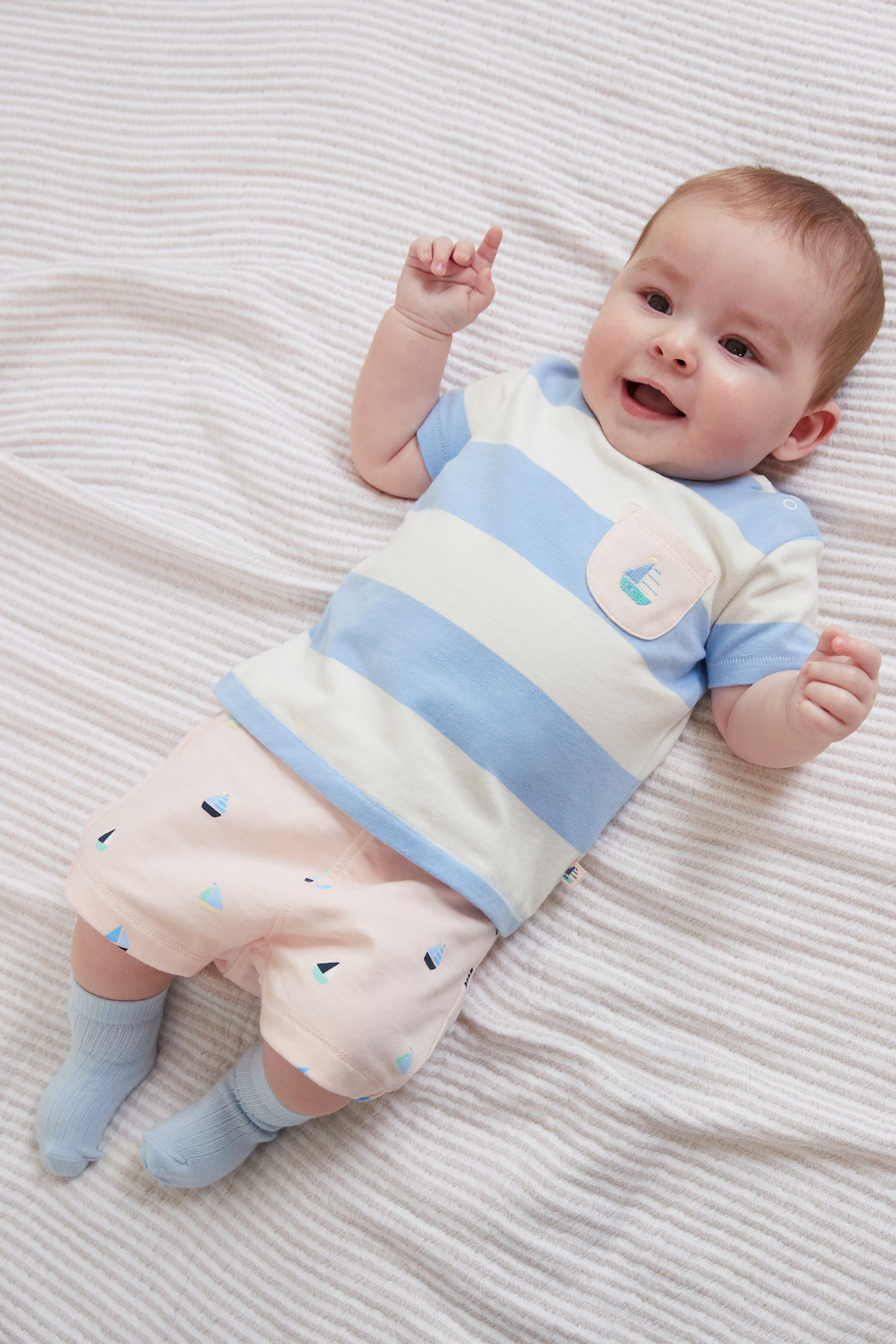 Blue 7 Pack Baby Socks (0mths-2yrs)