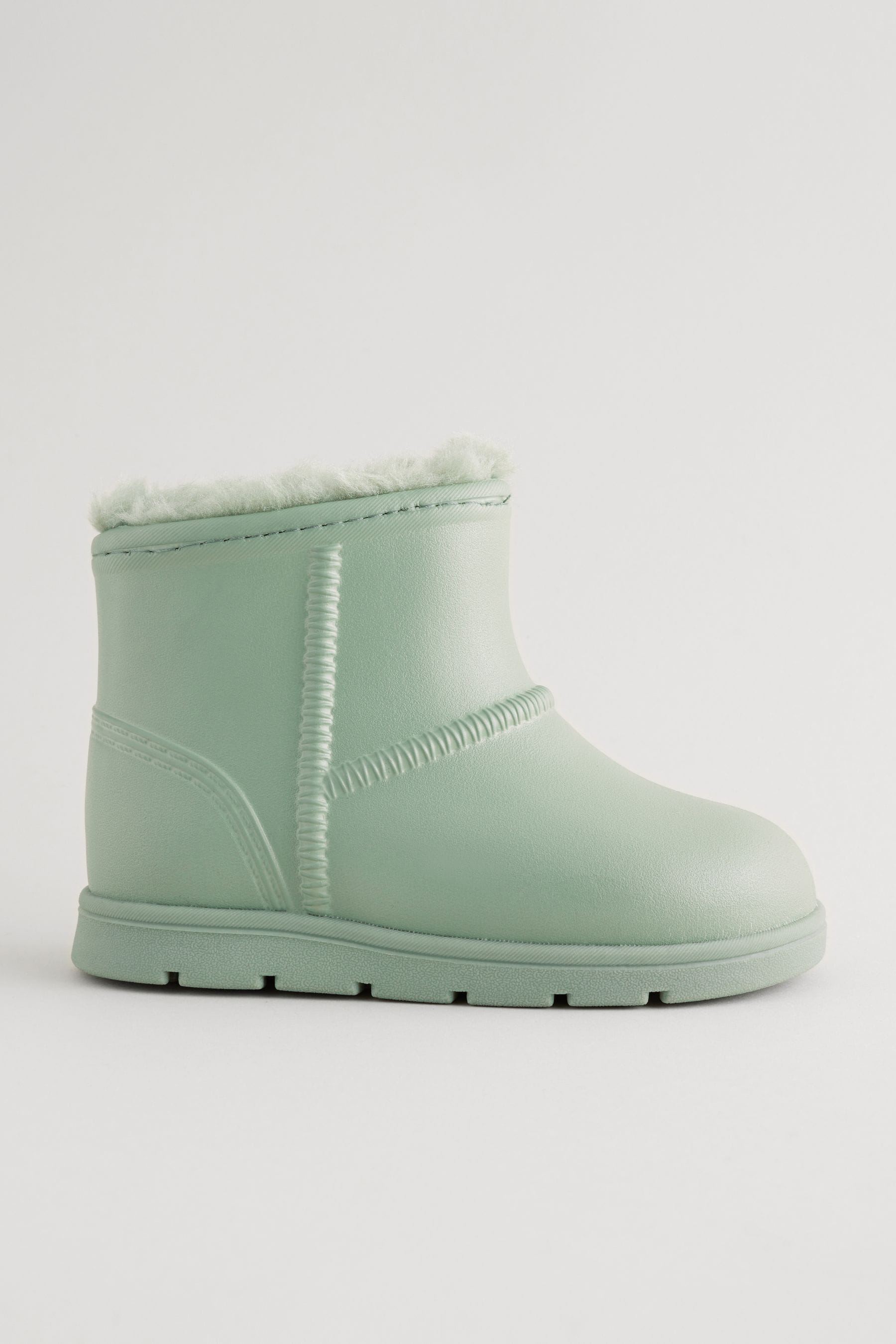 Green Warm Lined  Lightweight Ankle Boot Wellies