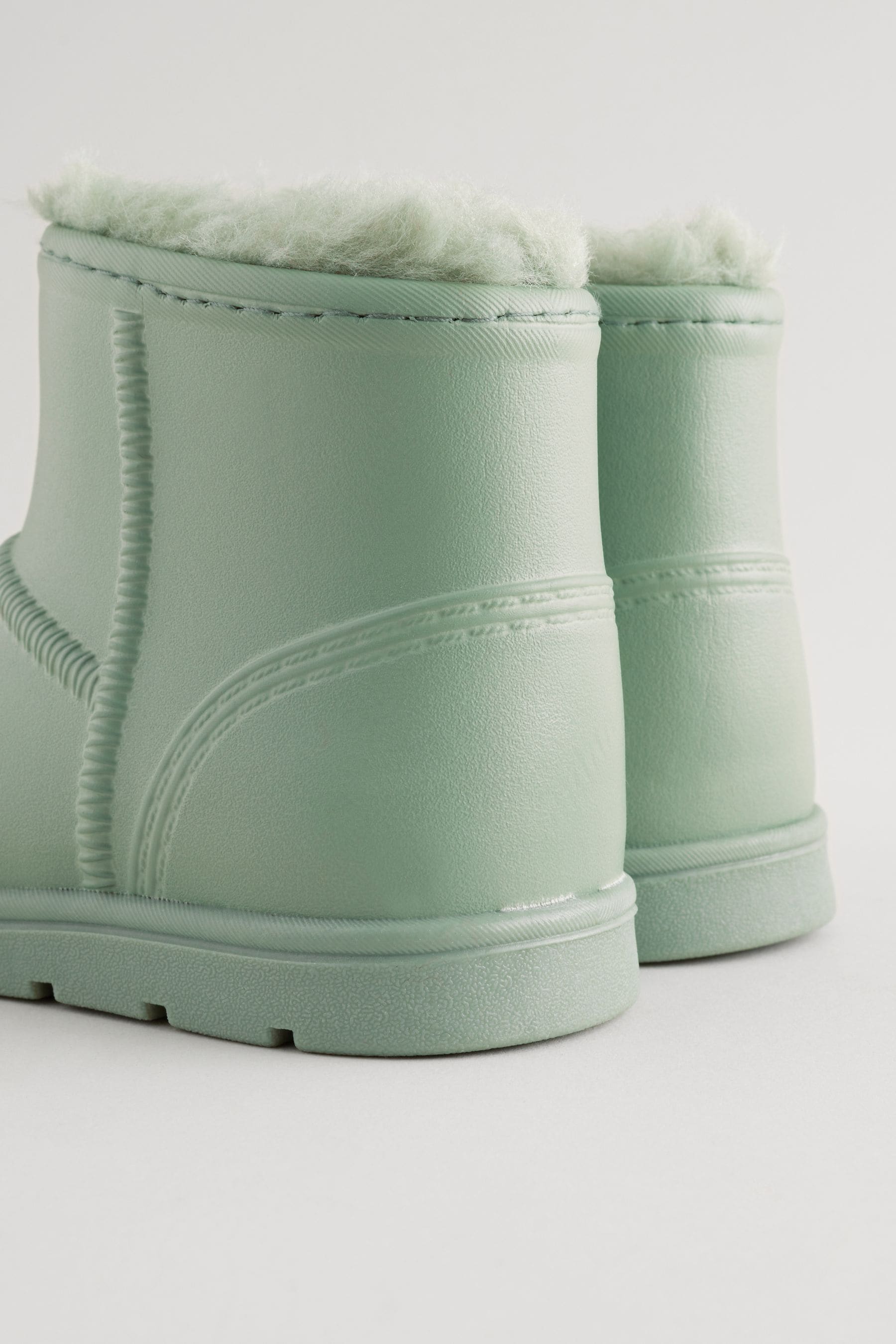 Green Warm Lined  Lightweight Ankle Boot Wellies