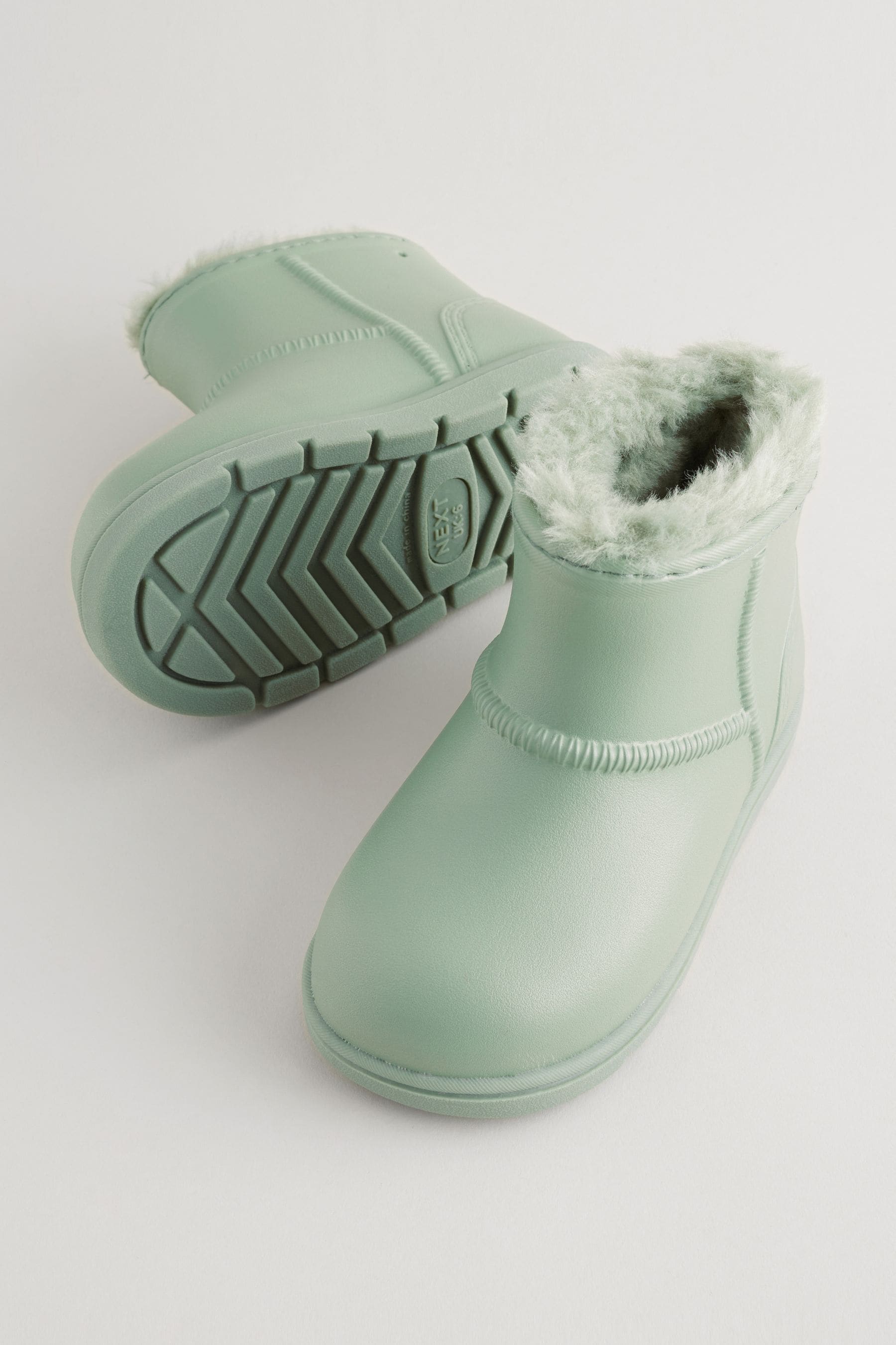 Green Warm Lined  Lightweight Ankle Boot Wellies