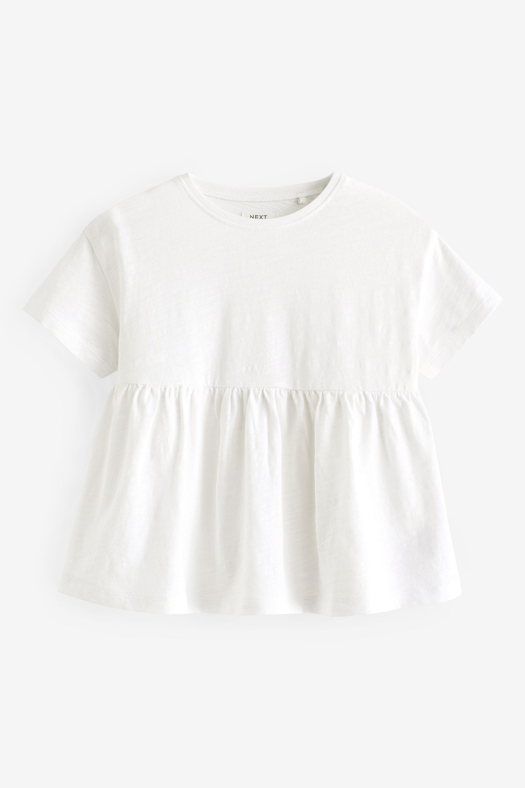 White 100% Cotton Short Sleeve Empire T-Shirt (3mths-7yrs)