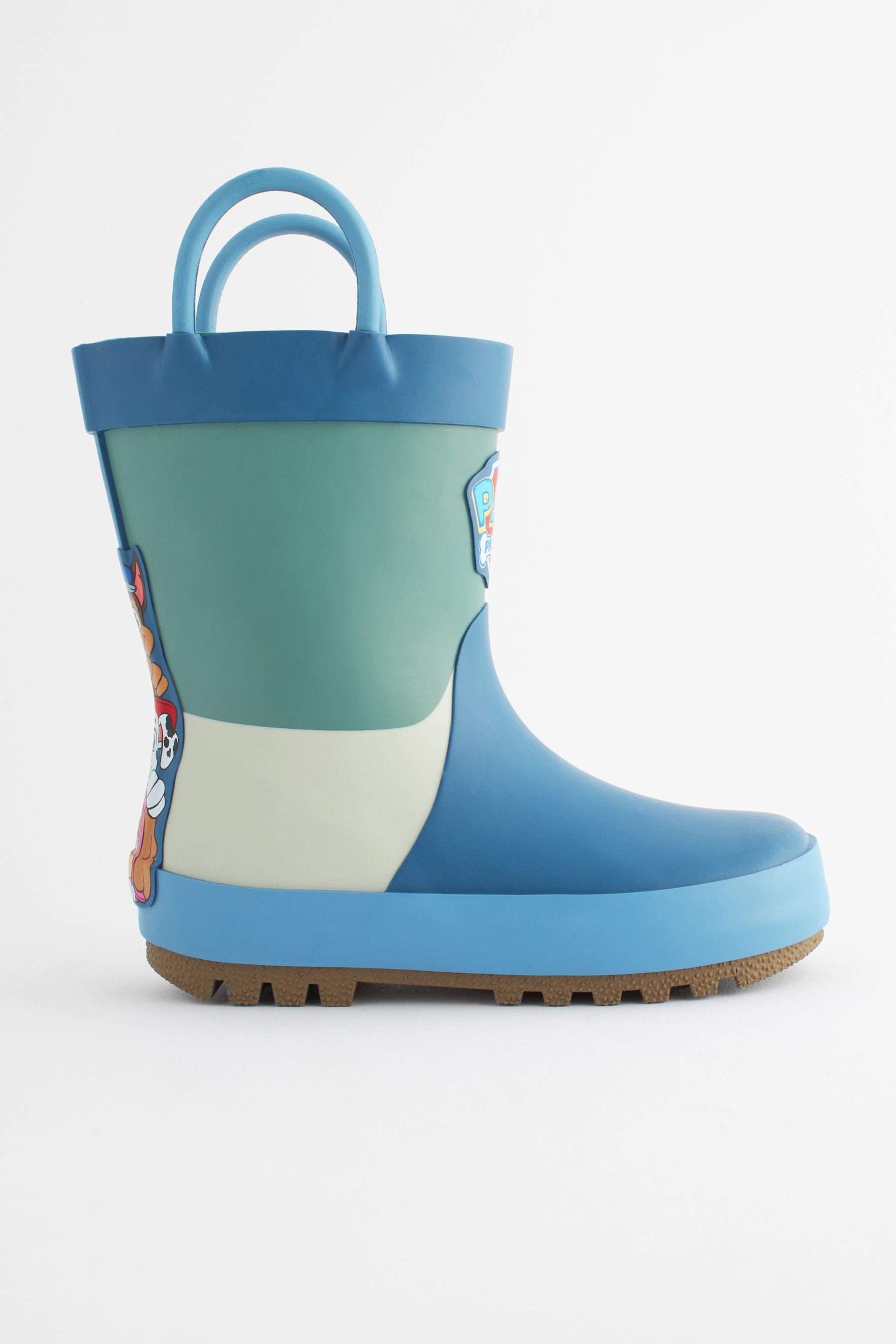 Blue Colourblock Paw Patrol Handle Wellies