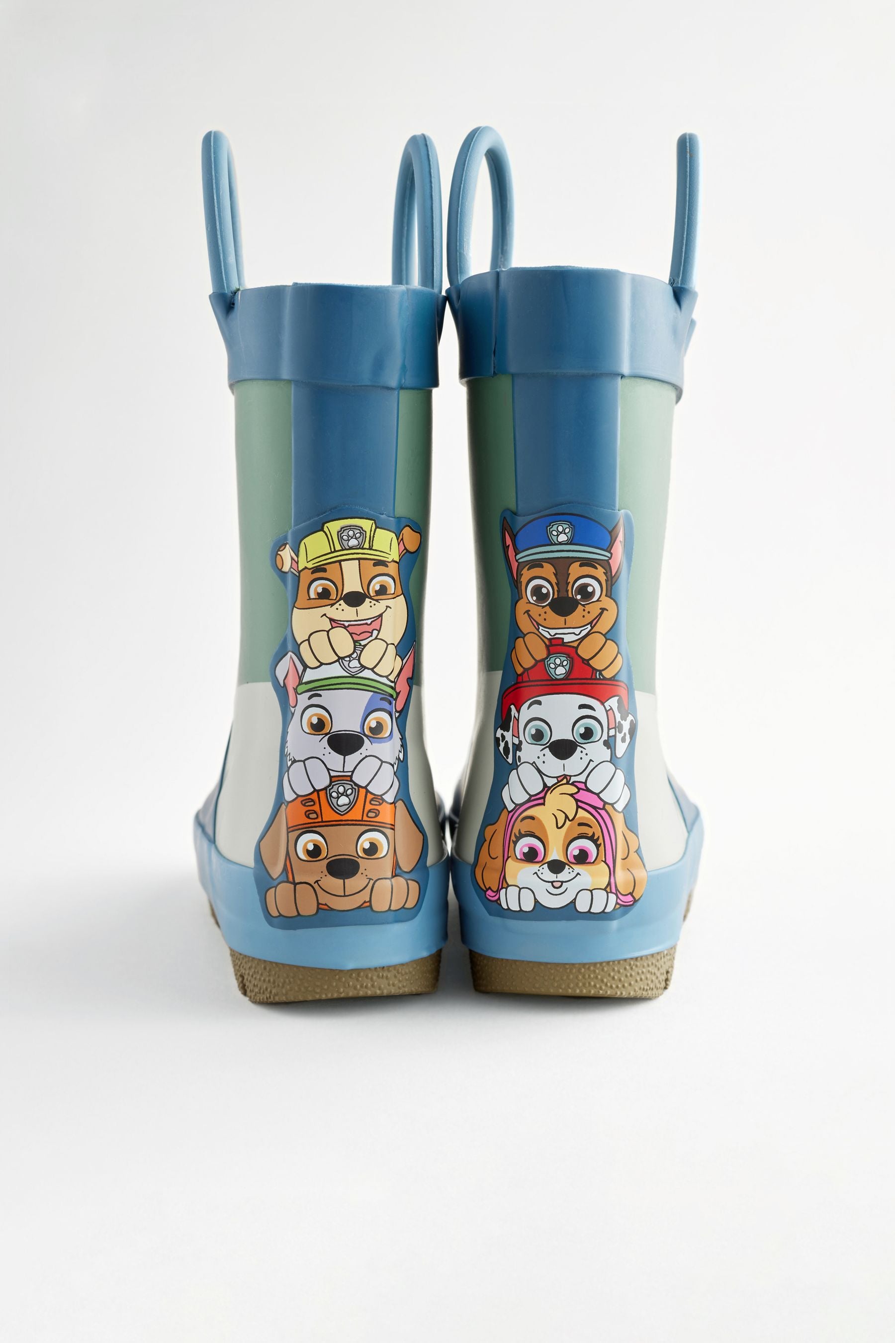 Blue Colourblock Paw Patrol Handle Wellies