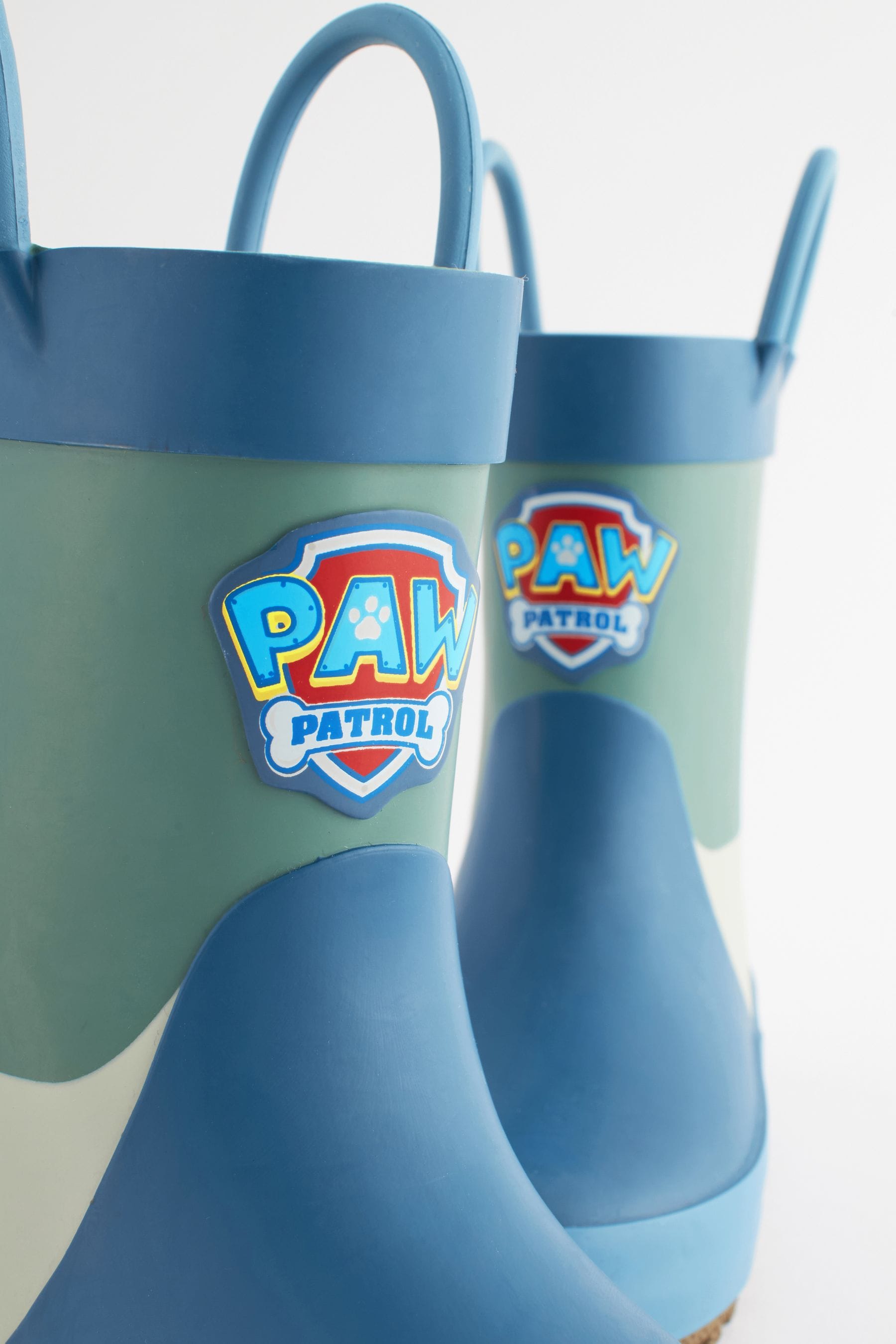 Blue Colourblock Paw Patrol Handle Wellies