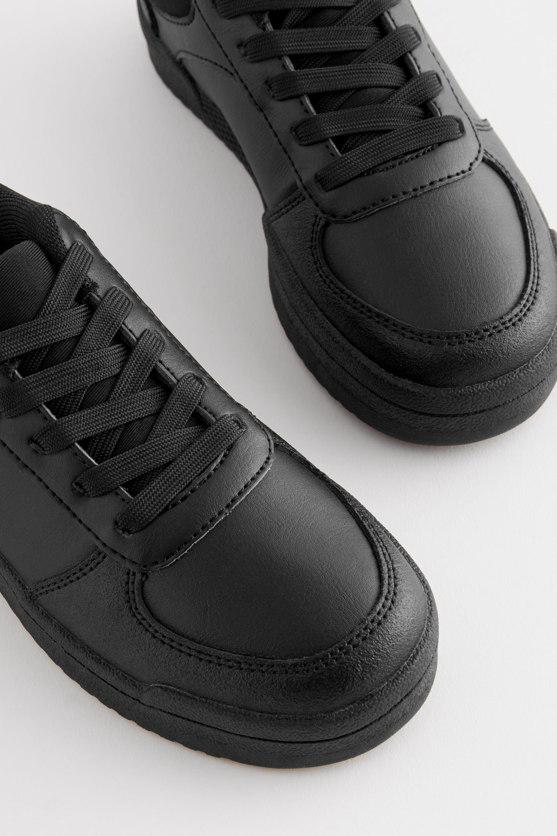 Black Wide Fit (G) School Lace-Up Shoes