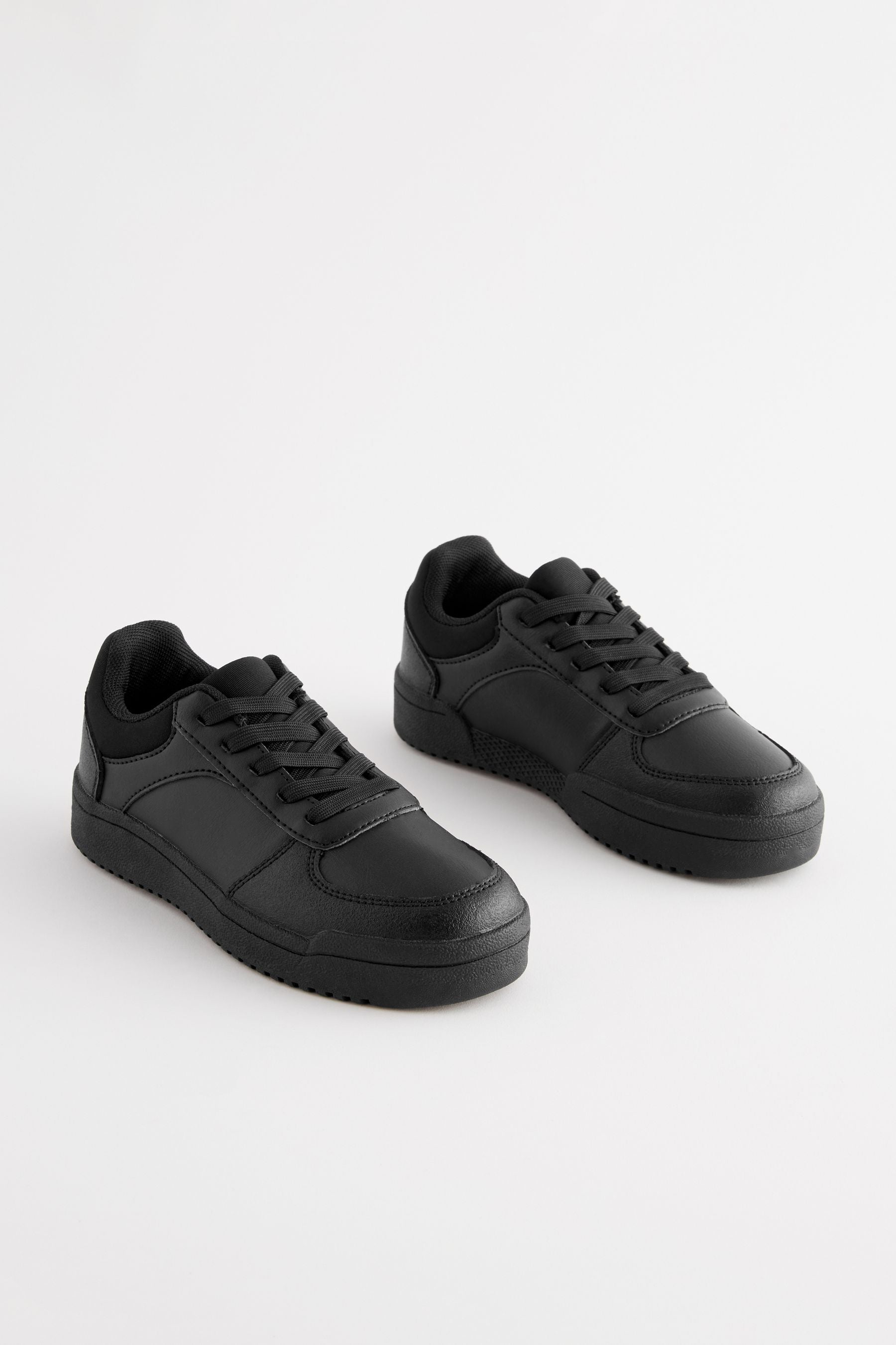 Black Wide Fit (G) School Lace-Up Shoes