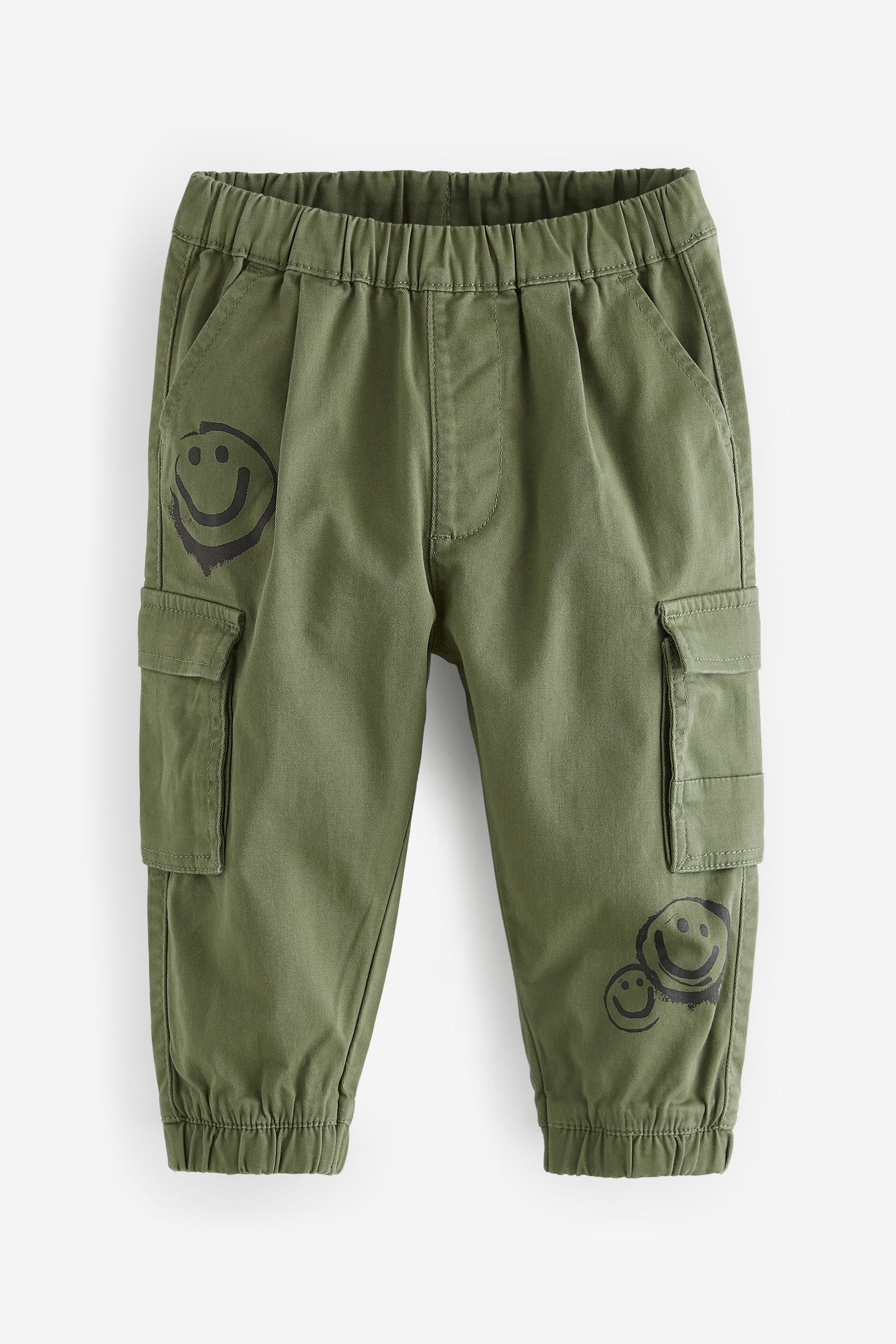 Khaki Green Printed Cargo Trousers (3mths-7yrs)