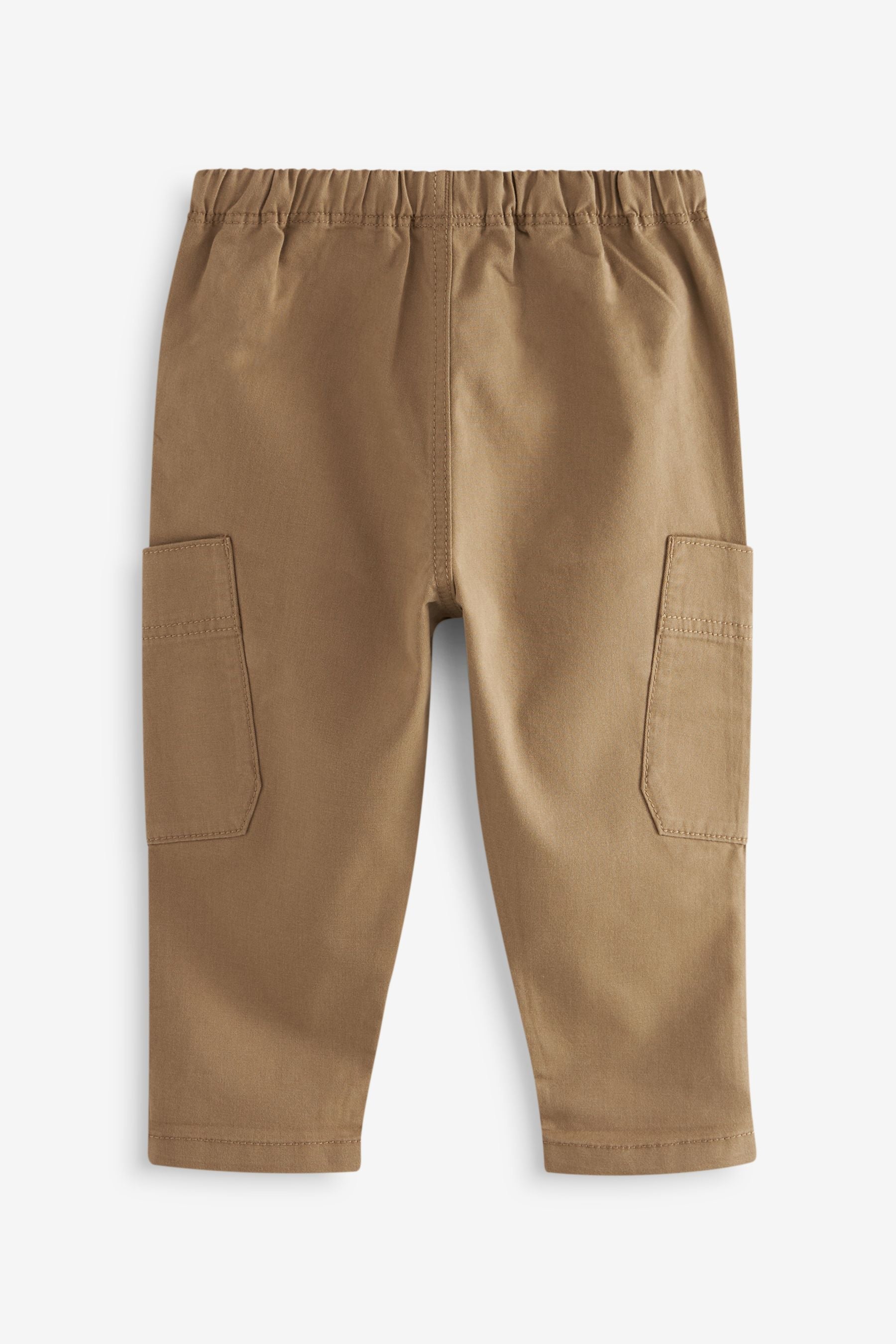 Tan Brown 100% Cotton Side Pocket Pull-On Trousers (3mths-7yrs)