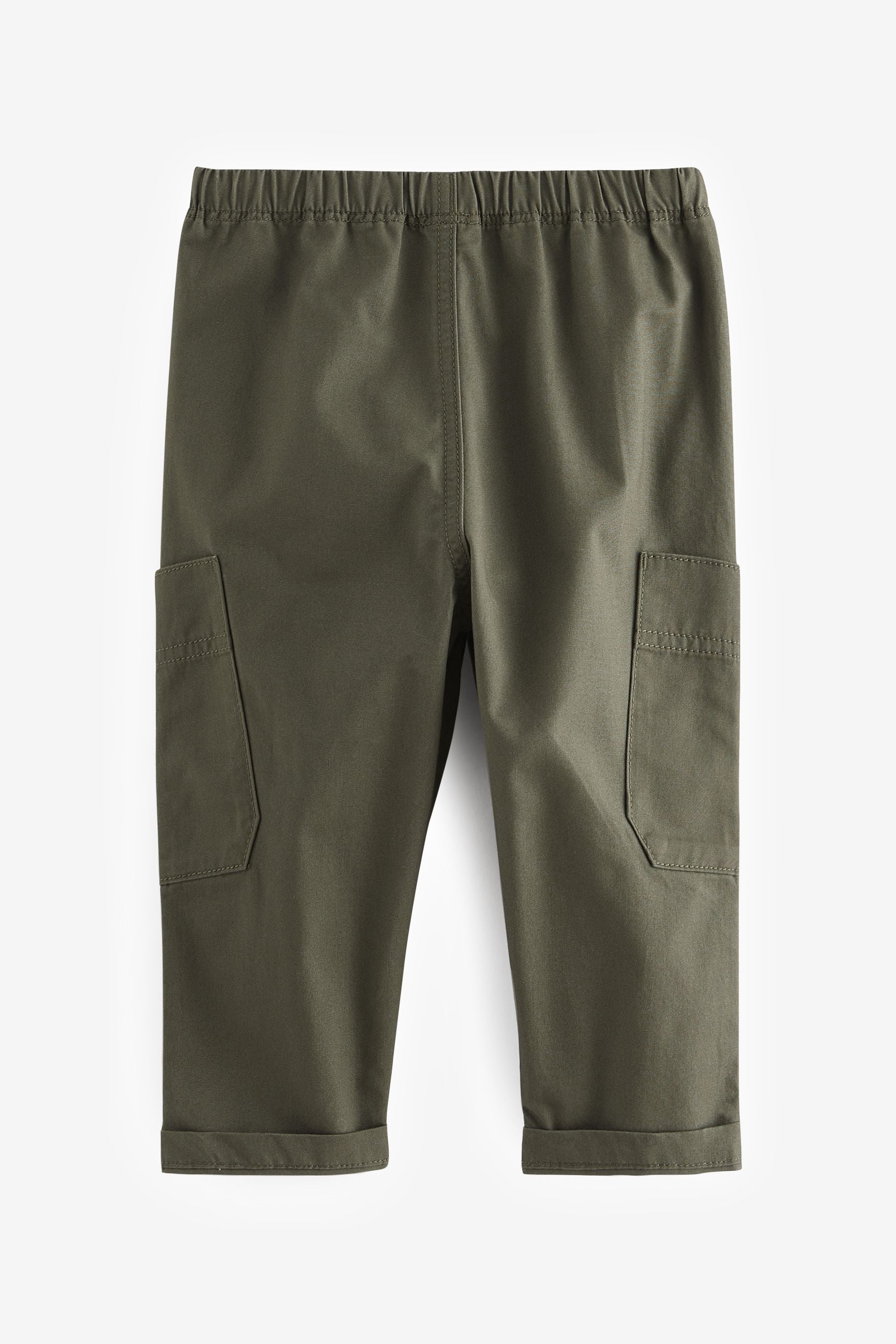 Khaki Green 100% Cotton Side Pocket Pull-On Trousers (3mths-7yrs)