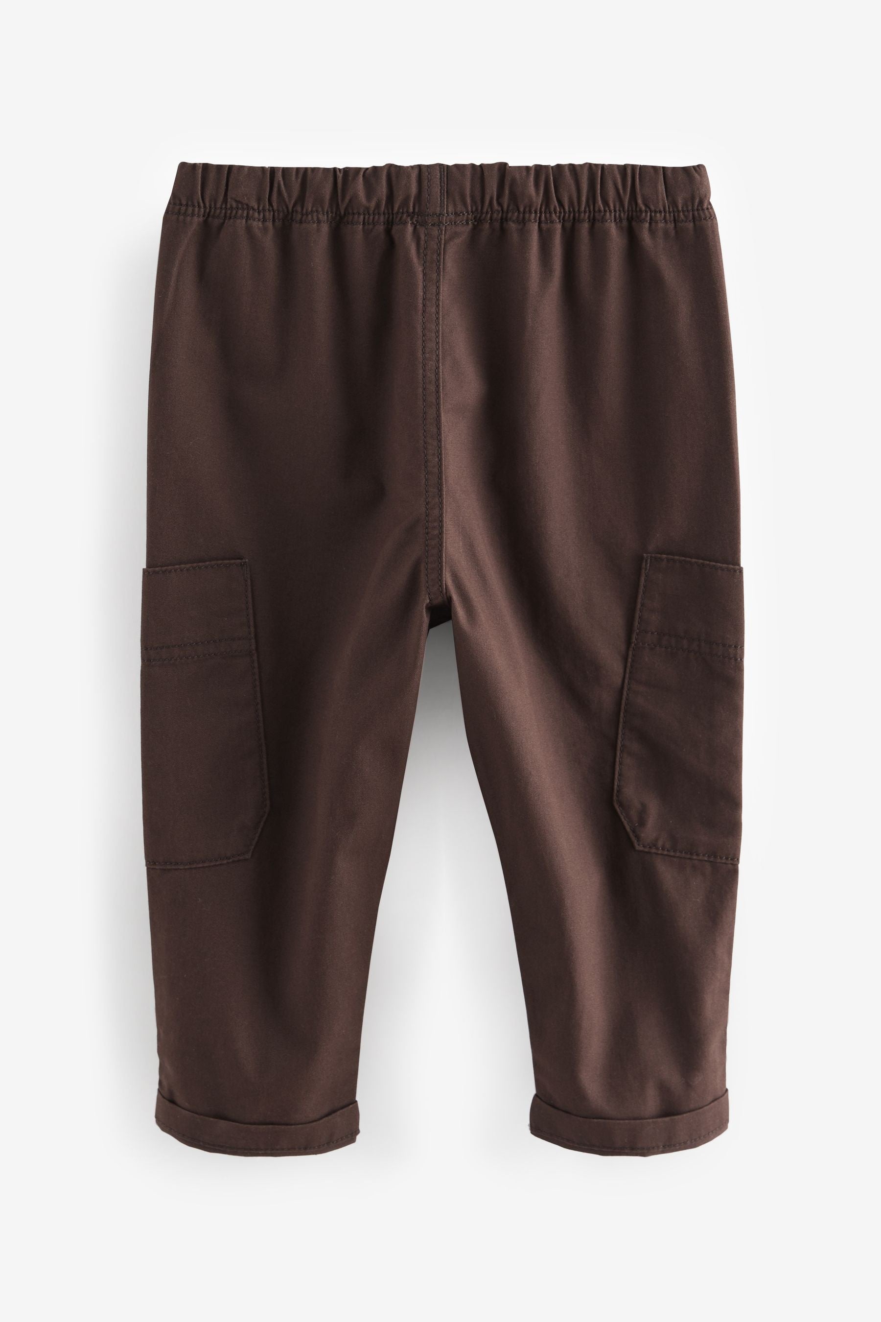 Brown 100% Cotton Side Pocket Pull-On Trousers (3mths-7yrs)