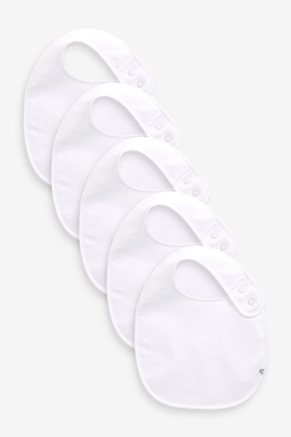 White Bibs 5 Pack