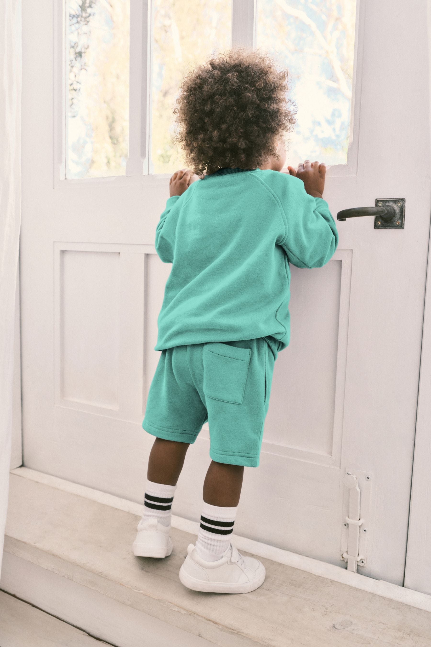 Mint Green Oversized Sweatshirt and Shorts Set (3mths-7yrs)