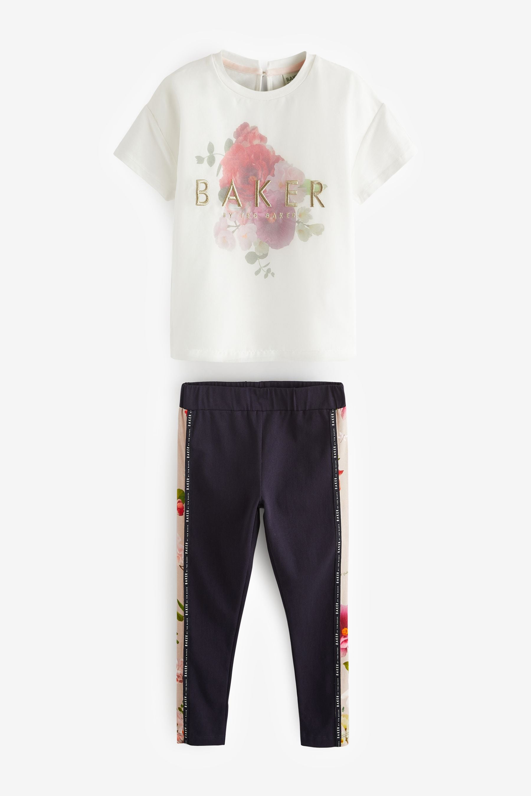 Baker by Ted Baker Navy Organza T-Shirt and Panel Leggings Set