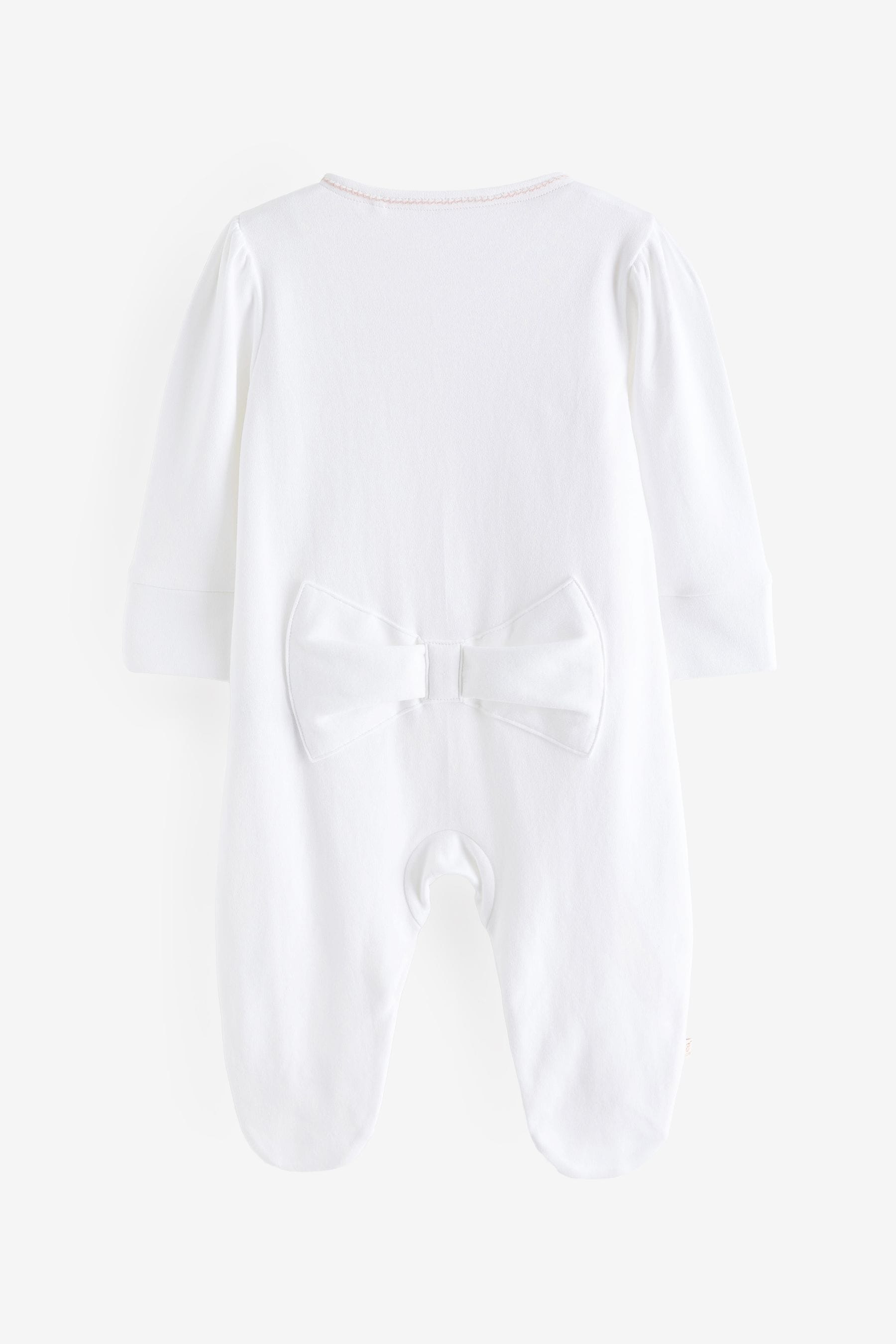 Baker by Ted Baker Born in 2024 100% Cotton White Sleepsuit