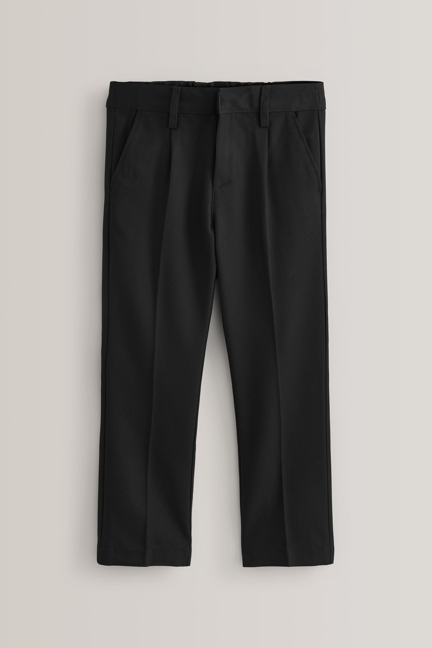 Black Regular Waist School Pleat Front Trousers (3-17yrs)