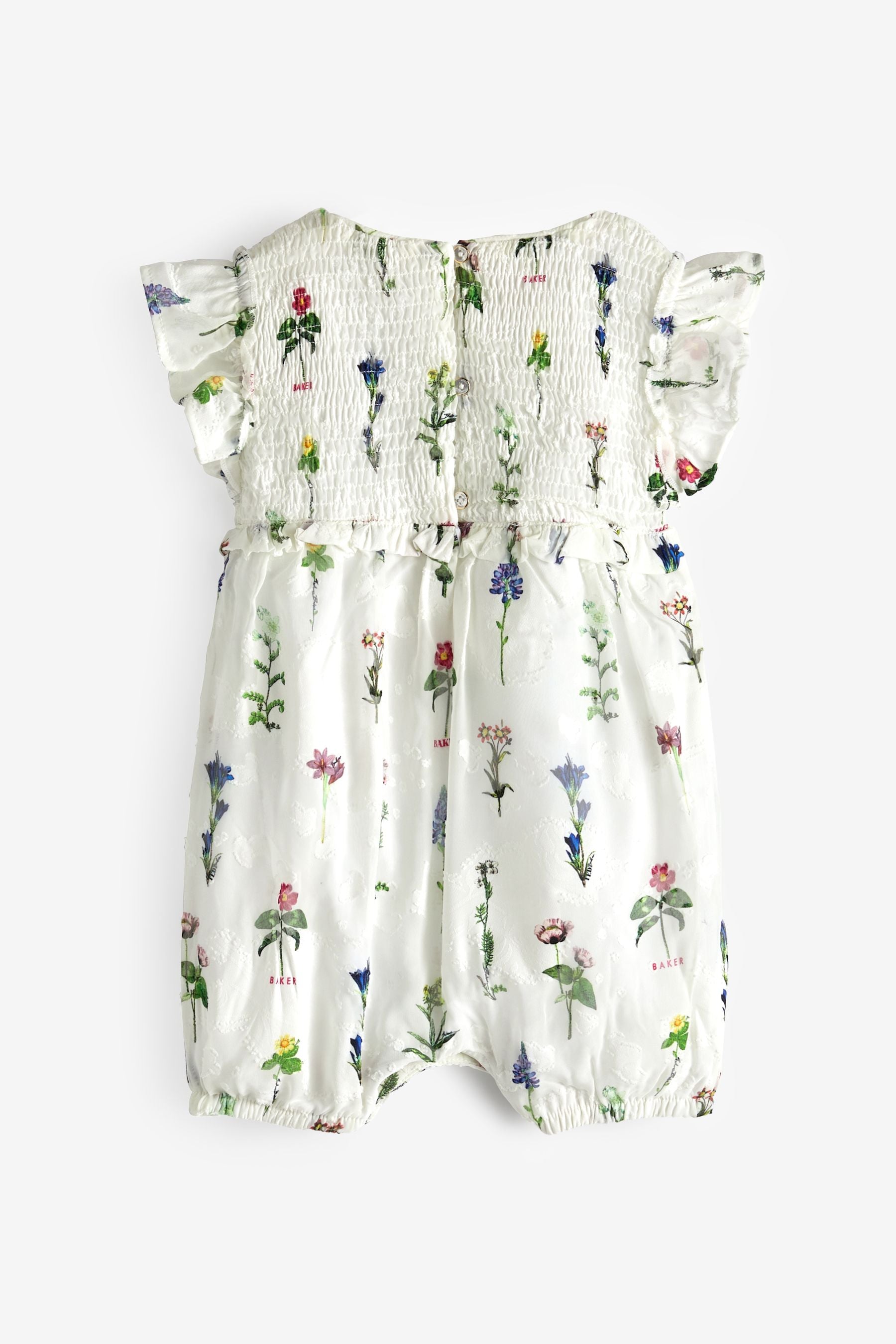 Baker by Ted Baker Floral Chiffon White Rompersuit