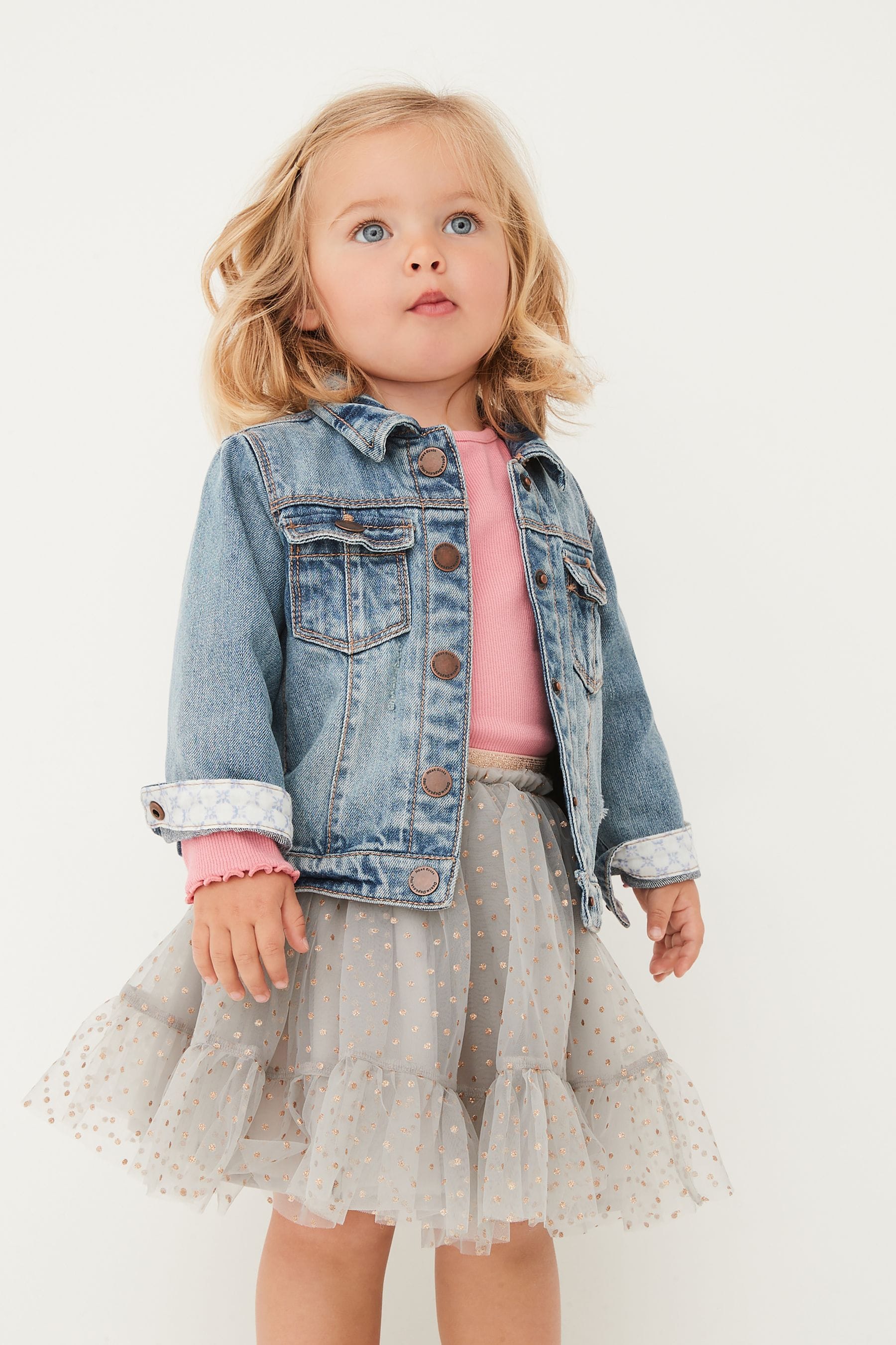 Mid Blue Denim Western 100% Cotton Jacket (3mths-7yrs)