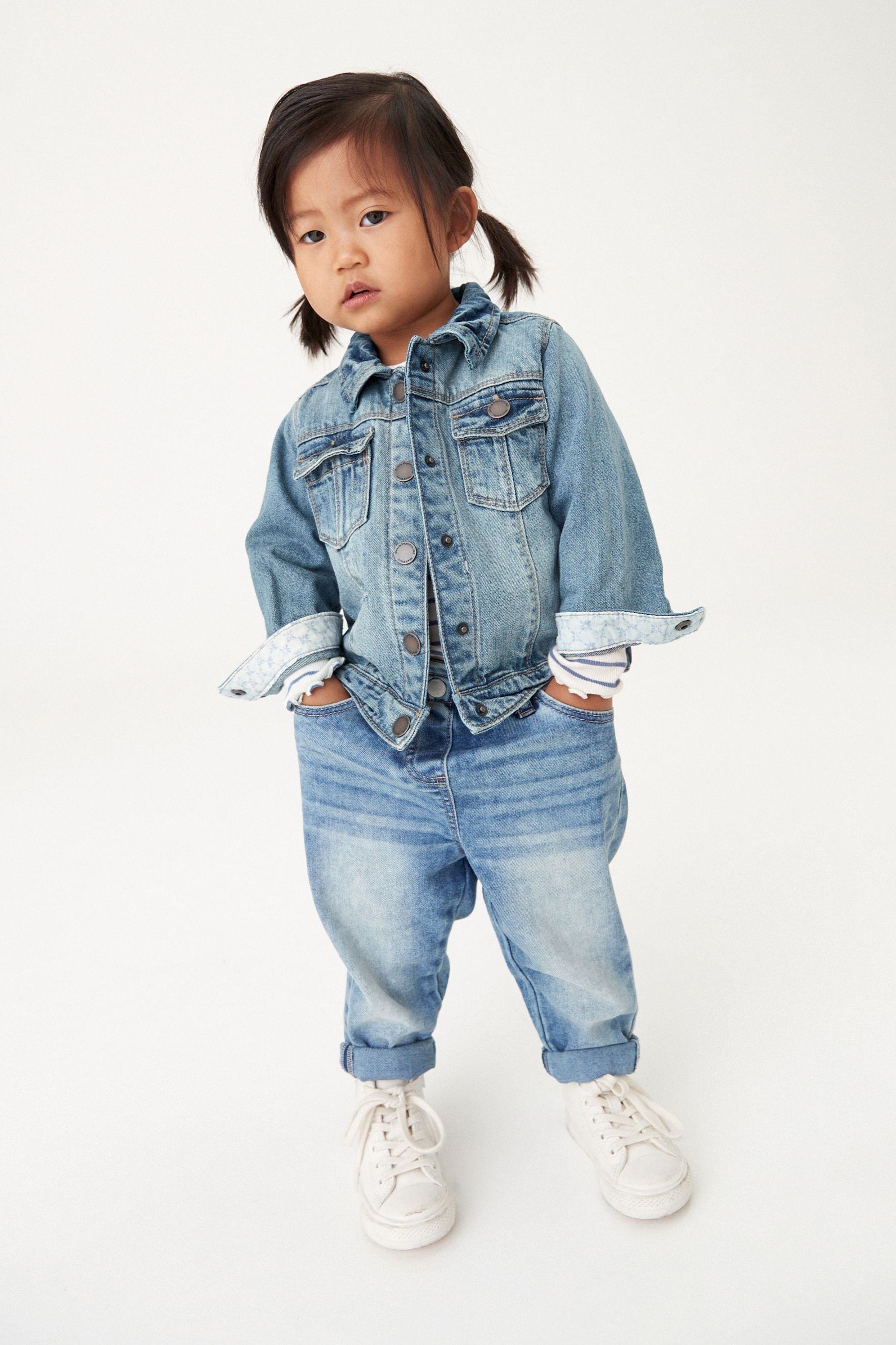 Mid Blue Denim Western 100% Cotton Jacket (3mths-7yrs)