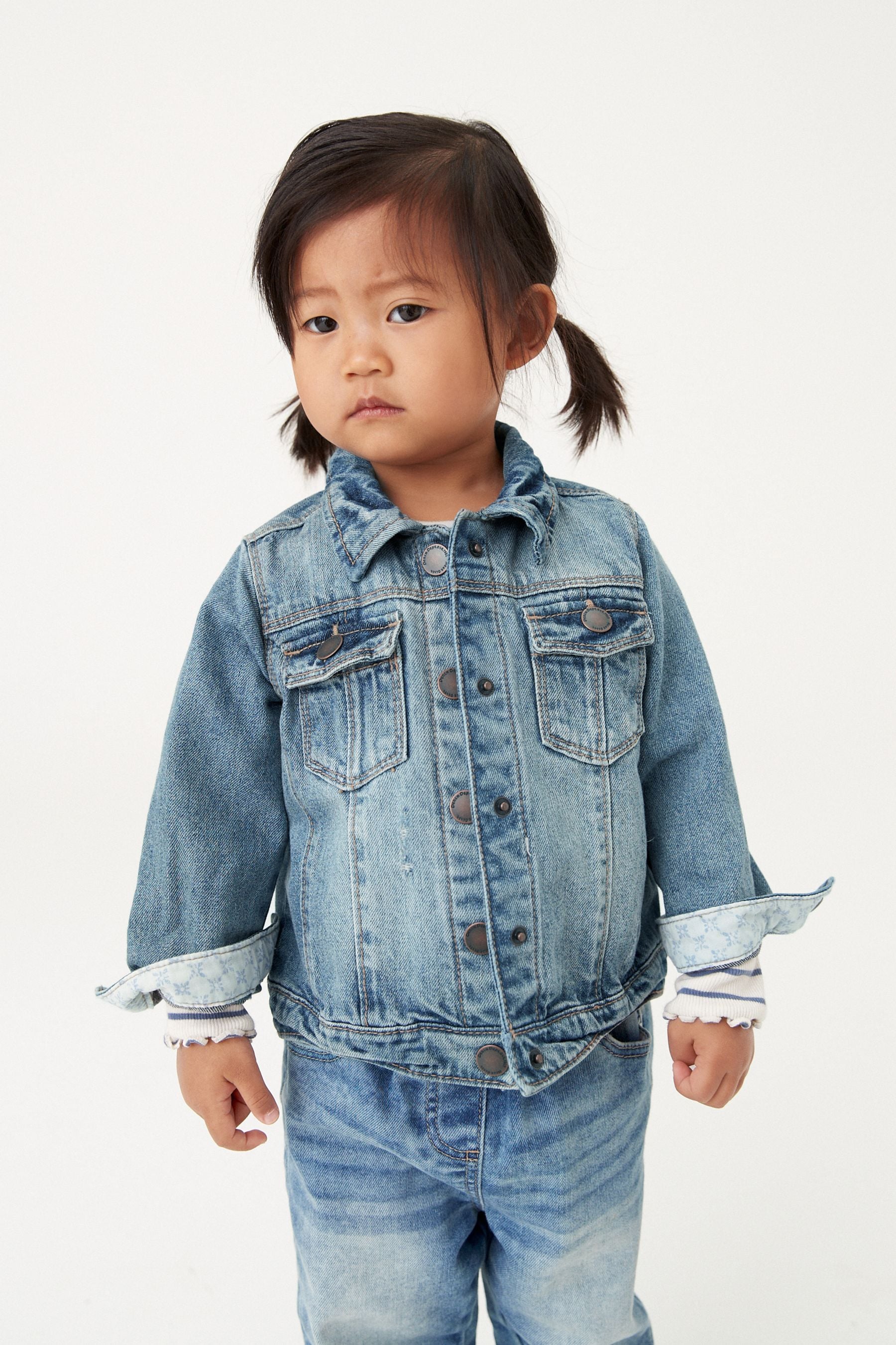 Mid Blue Denim Western 100% Cotton Jacket (3mths-7yrs)