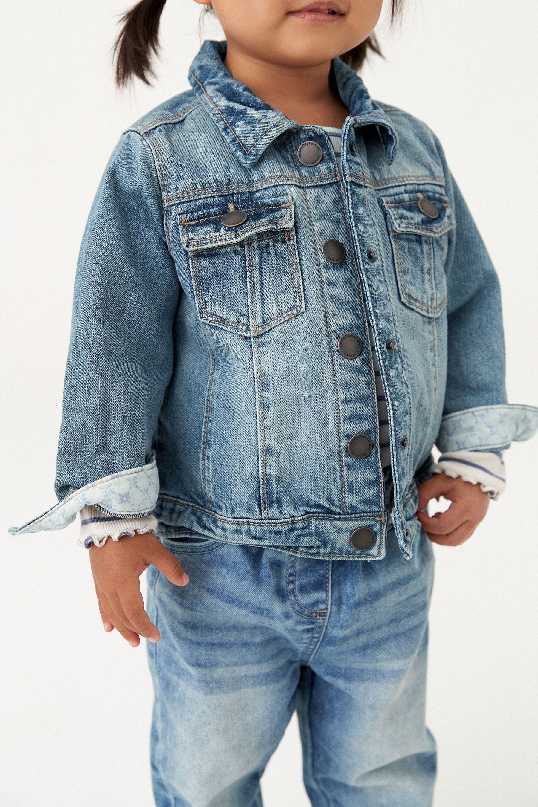 Mid Blue Denim Western 100% Cotton Jacket (3mths-7yrs)