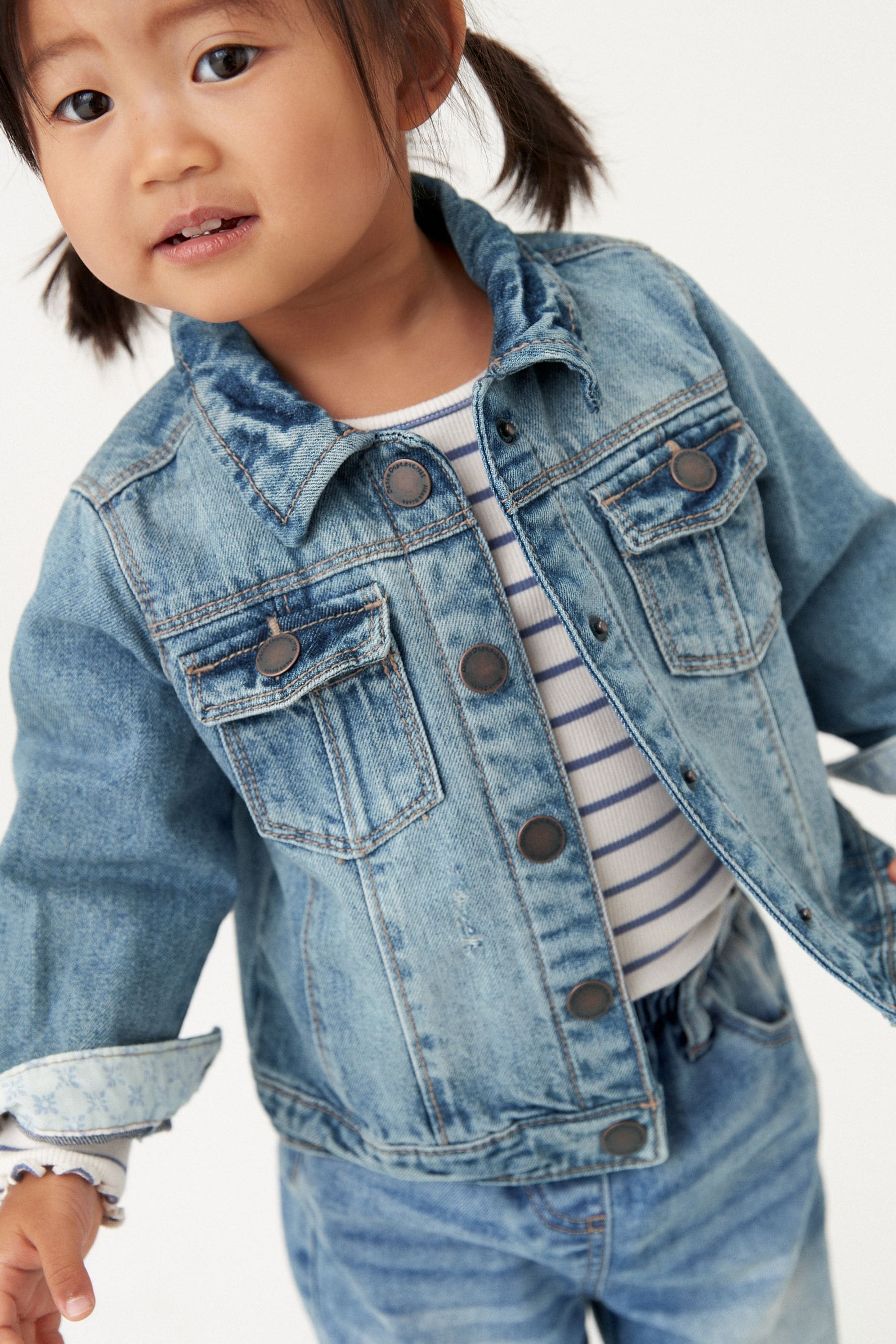 Mid Blue Denim Western 100% Cotton Jacket (3mths-7yrs)