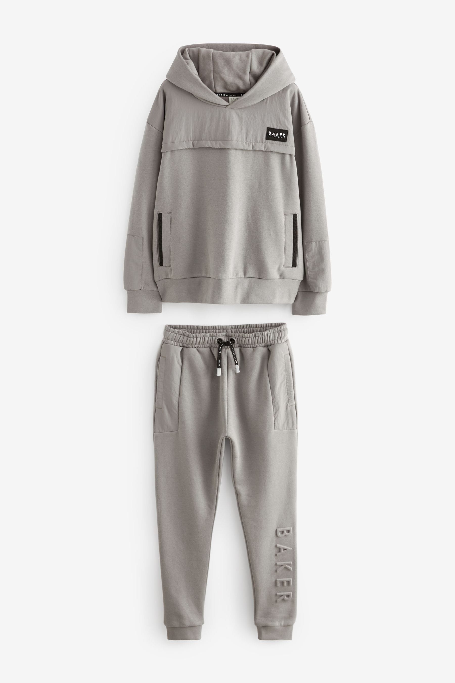 Grey Baker by Ted Baker Grey Embossed Hoodie and Jogger Set