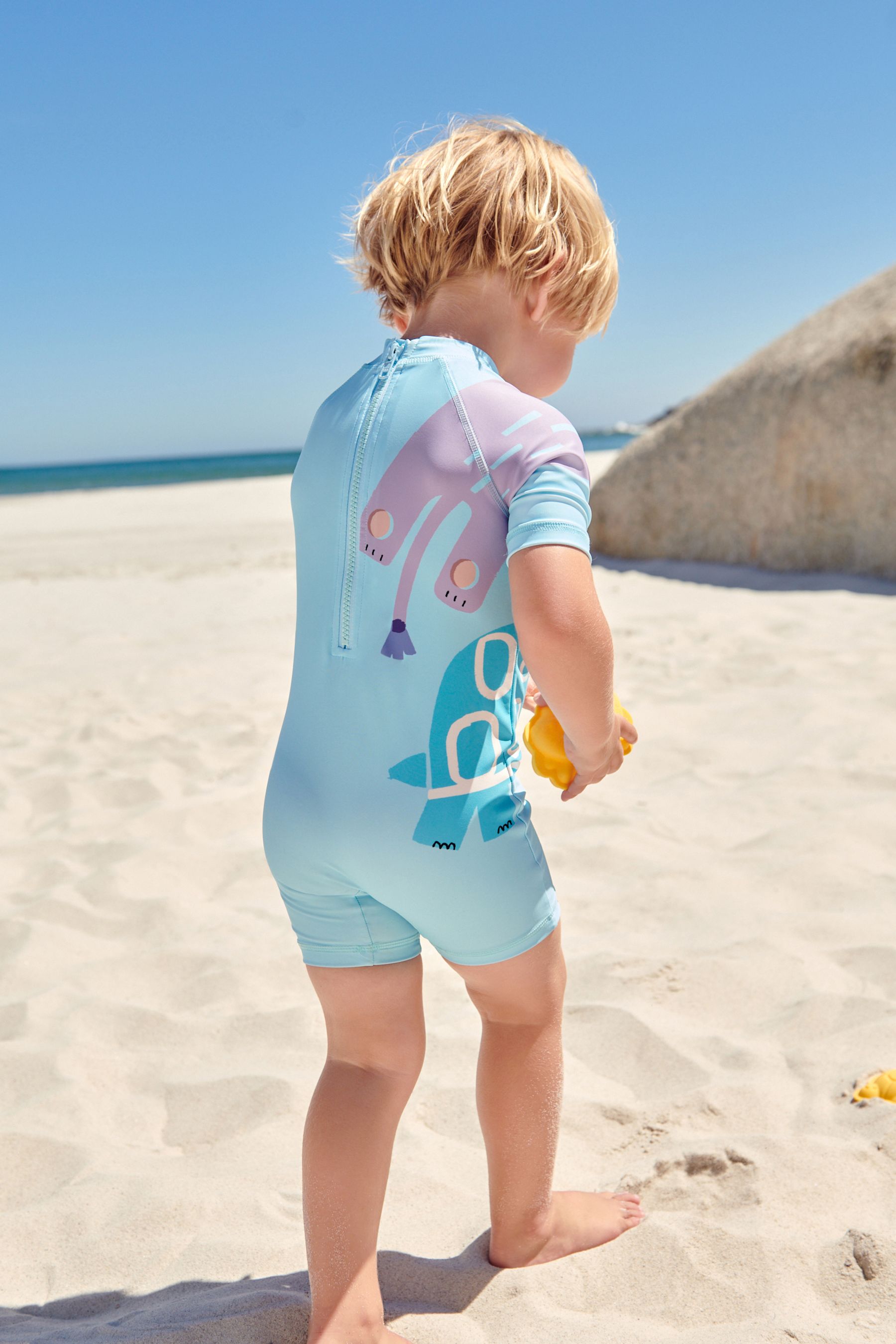 Pale Blue Zoo Animal Sunsafe All-In-One Swimsuit (3mths-7yrs)