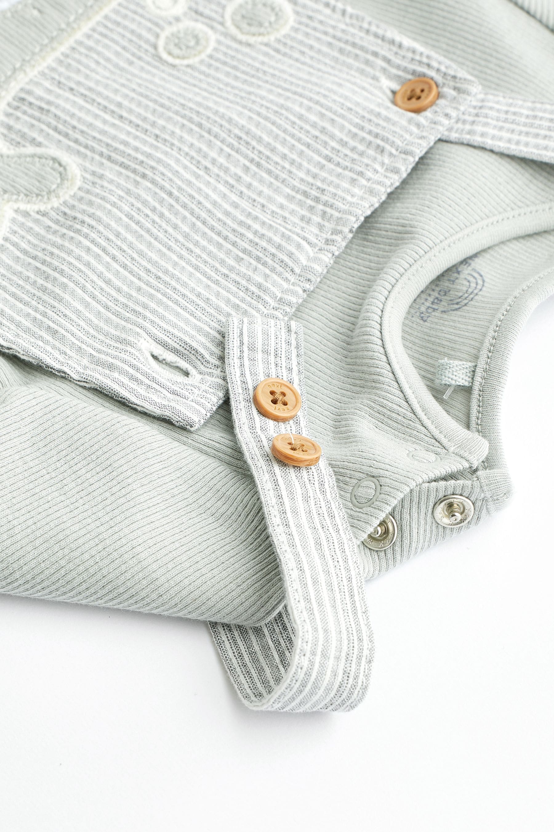 Grey Whale Woven Baby Dungarees And Bodysuit Set (0mths-2yrs)