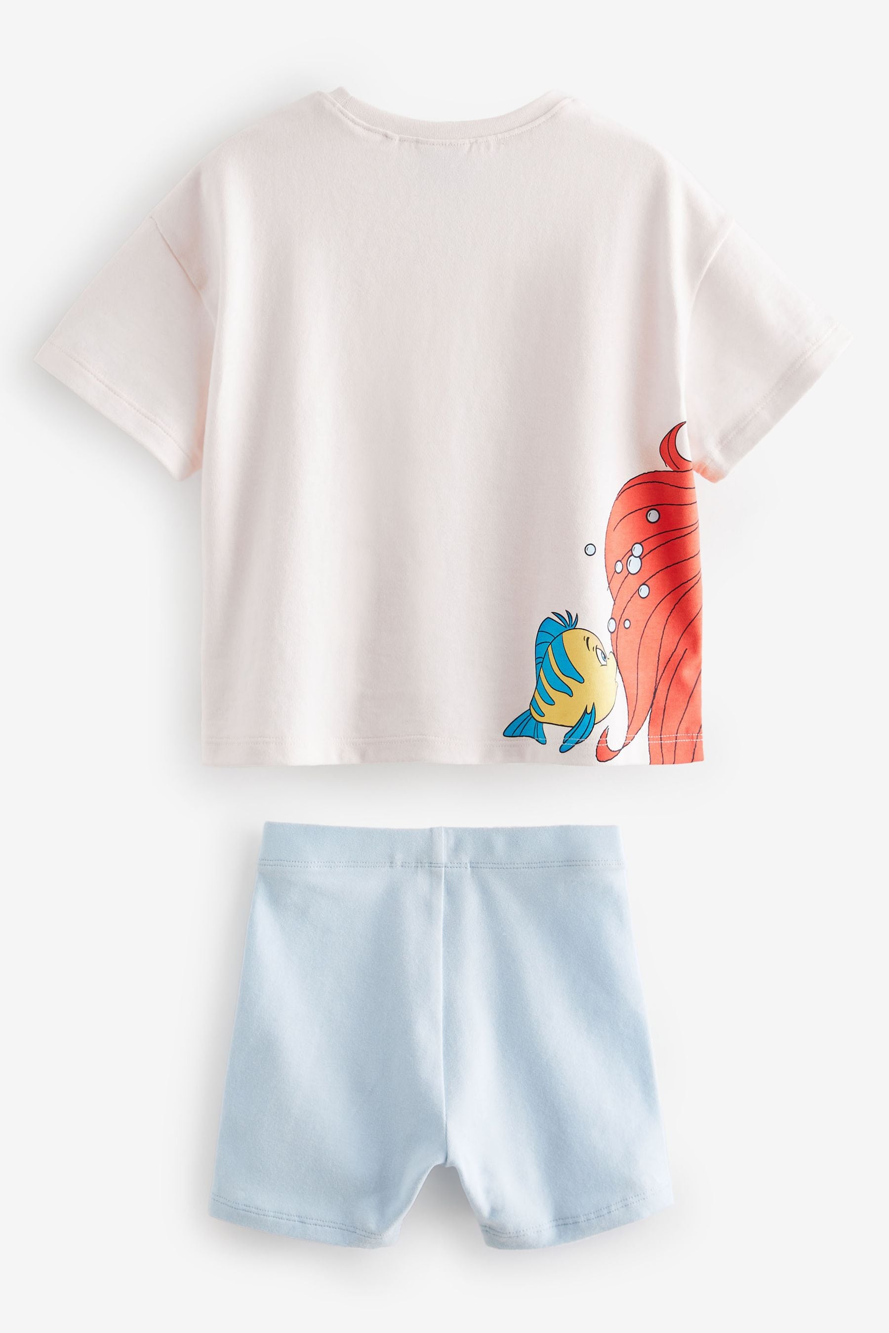 Blue Disney Little Mermaid 100% Cotton T-Shirt and Cycle Shorts Set (3mths-7yrs)