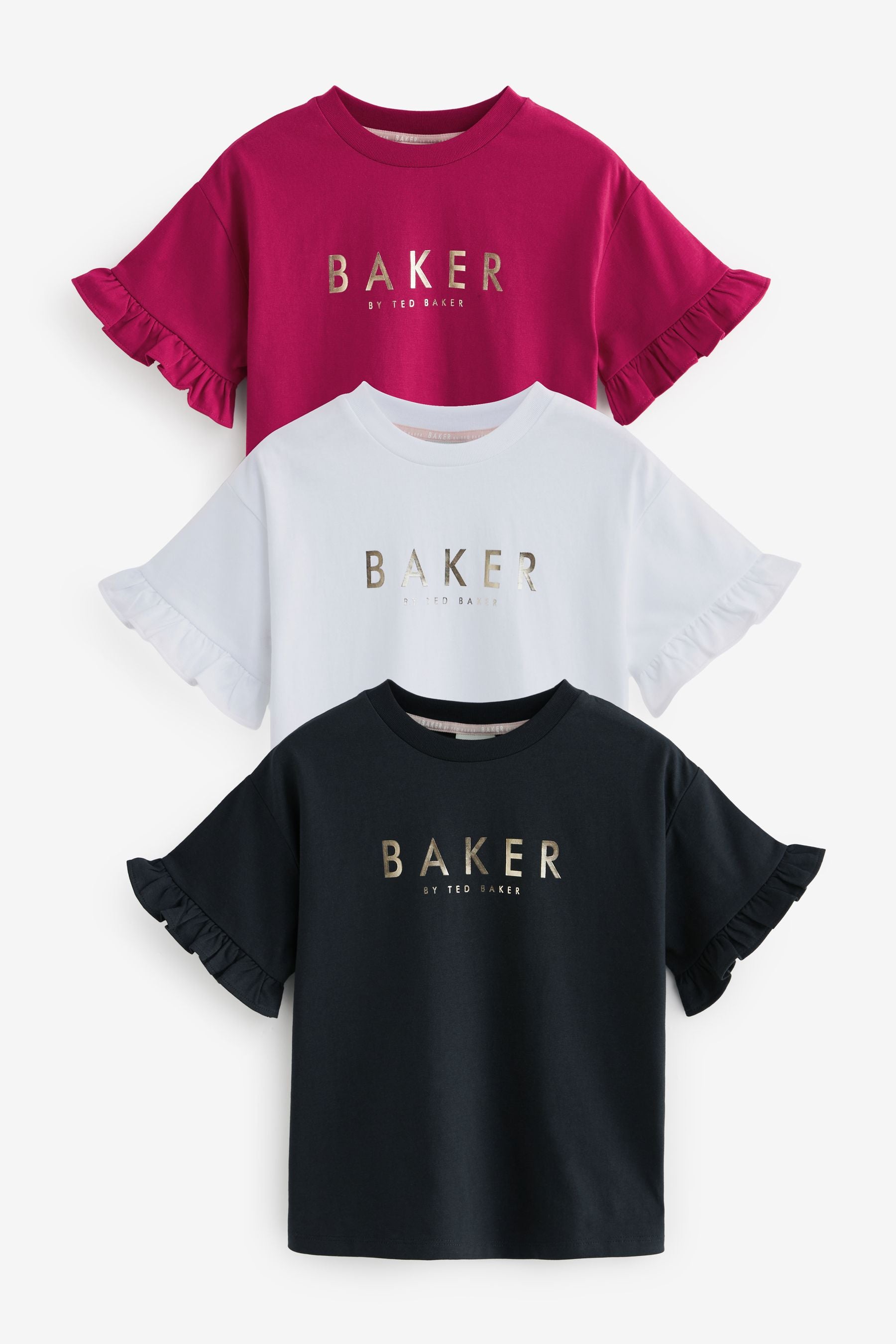 Burg/White Baker by Ted Baker Multi T-Shirts 3 Pack