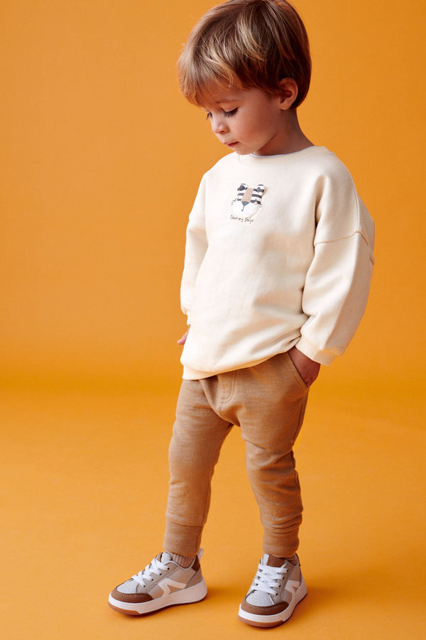 Cream 100% Cotton Sweatshirt and Joggers 2pc Set (3mths-7yrs)